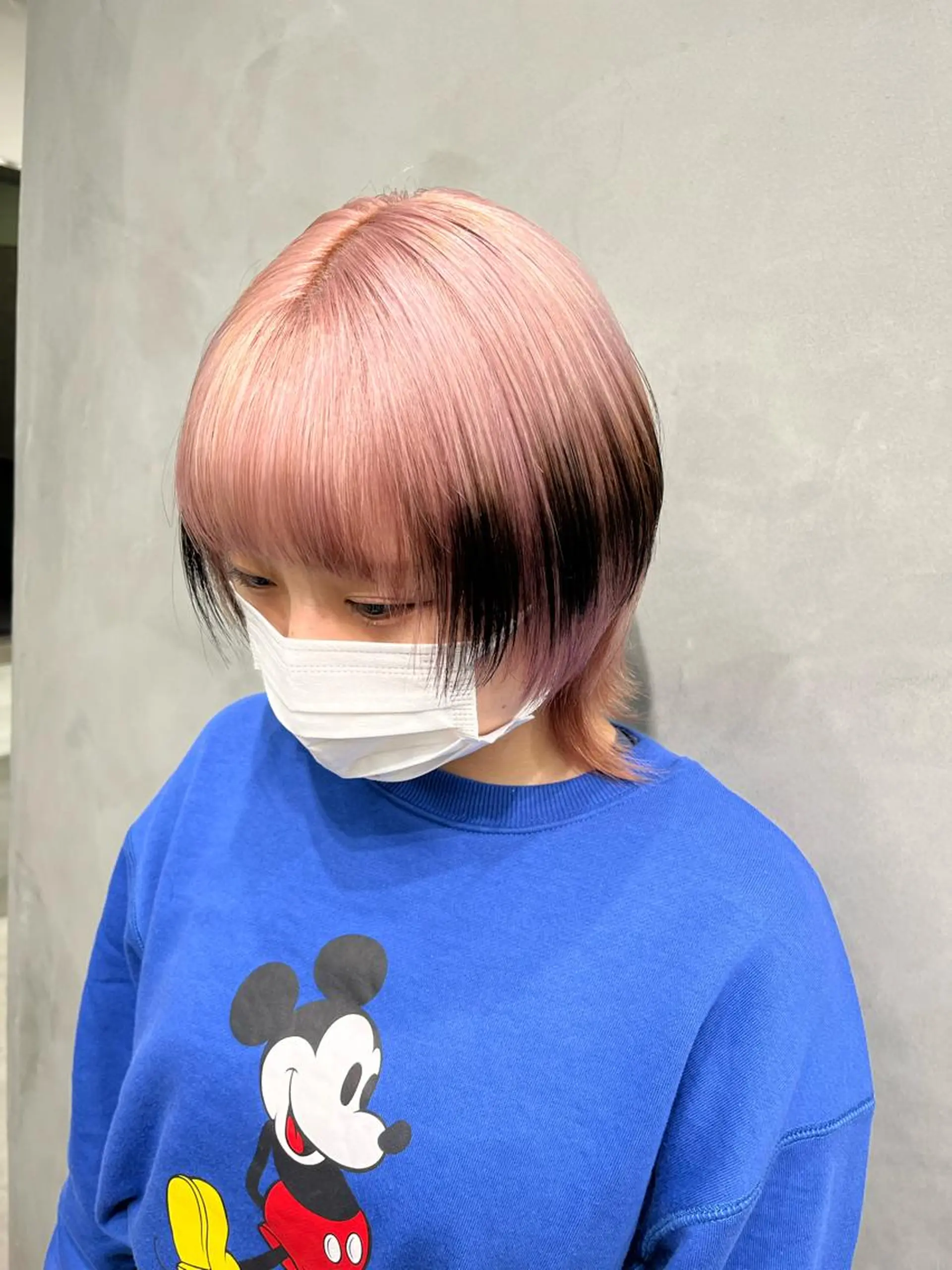 カラー 黒髪 ブリーチ ピンクカラー シアーピンク dot .tokyo color所属・中村 彩夏のヘアスタイル