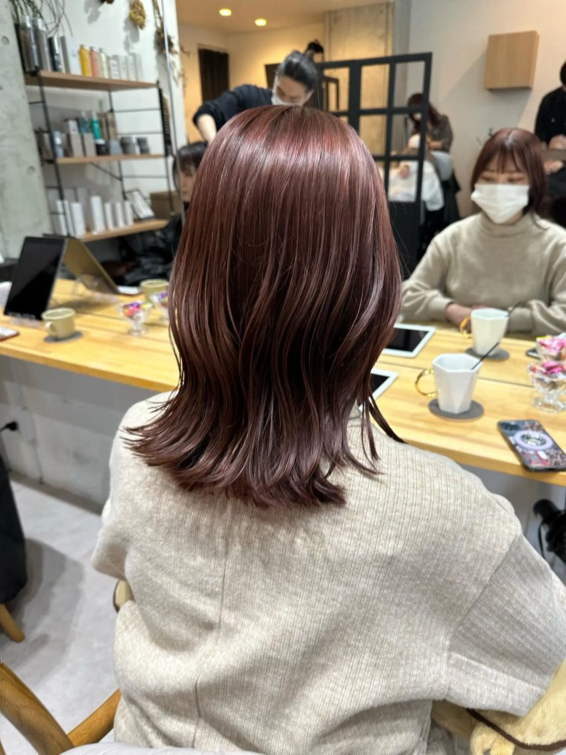 ミディアム ヘアカラー トリートメント ✨透明感カラー/縮毛 恵比寿HAYATO✨のヘアスタイル