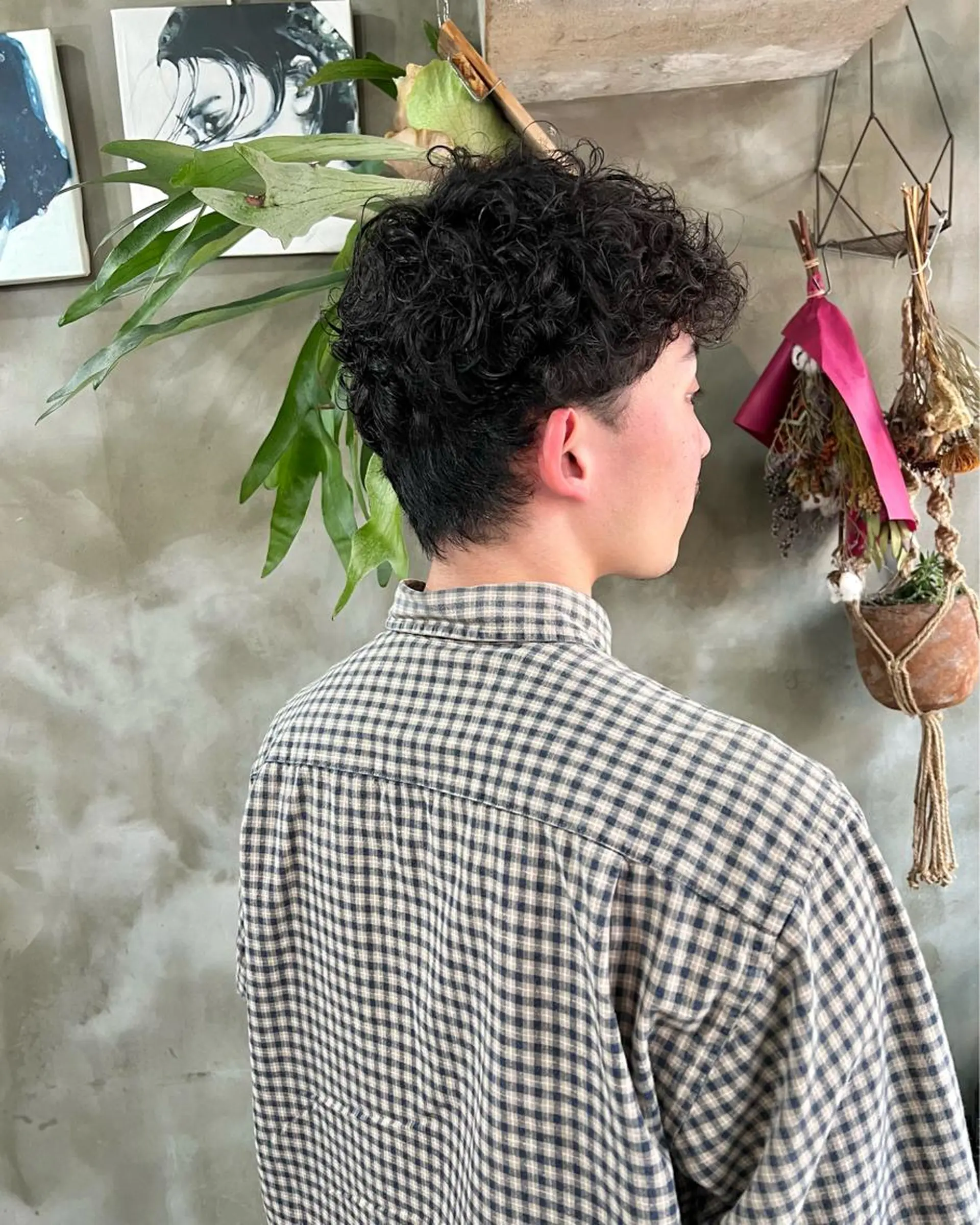 ミディアム パーマ メンズ カット パーマ トリートメント 木村陸弥 似合わせ 透明感カラー🌿のヘアスタイル