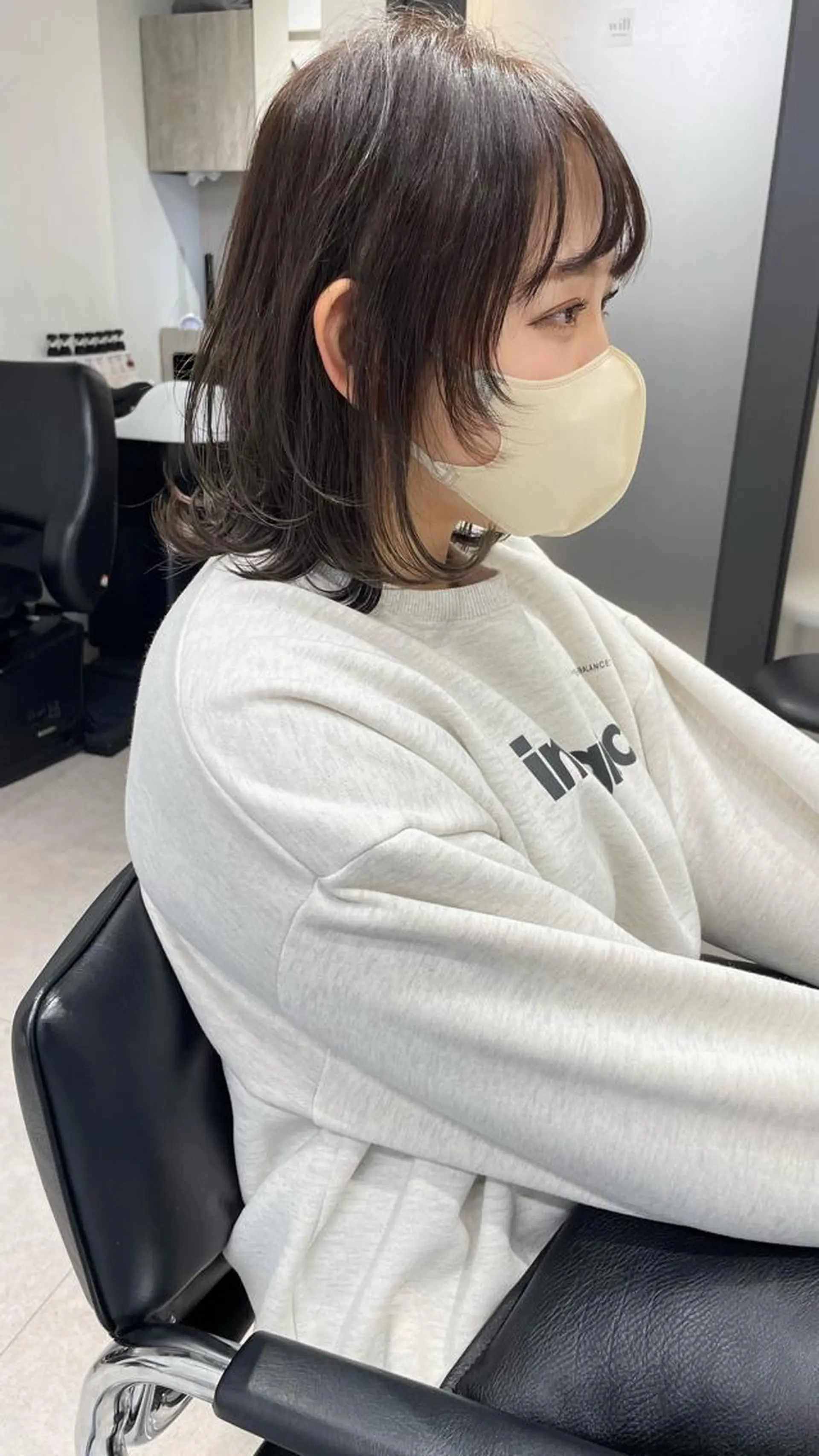 ミディアム カラー カット ヘアカラー トリートメント 髪質改善will hairdesignのヘアスタイル