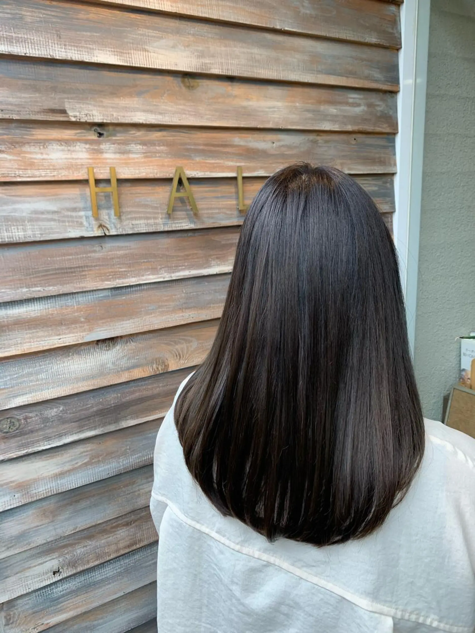 セミロング トリートメント カット 縮毛矯正 竹内 康浩のヘアスタイル