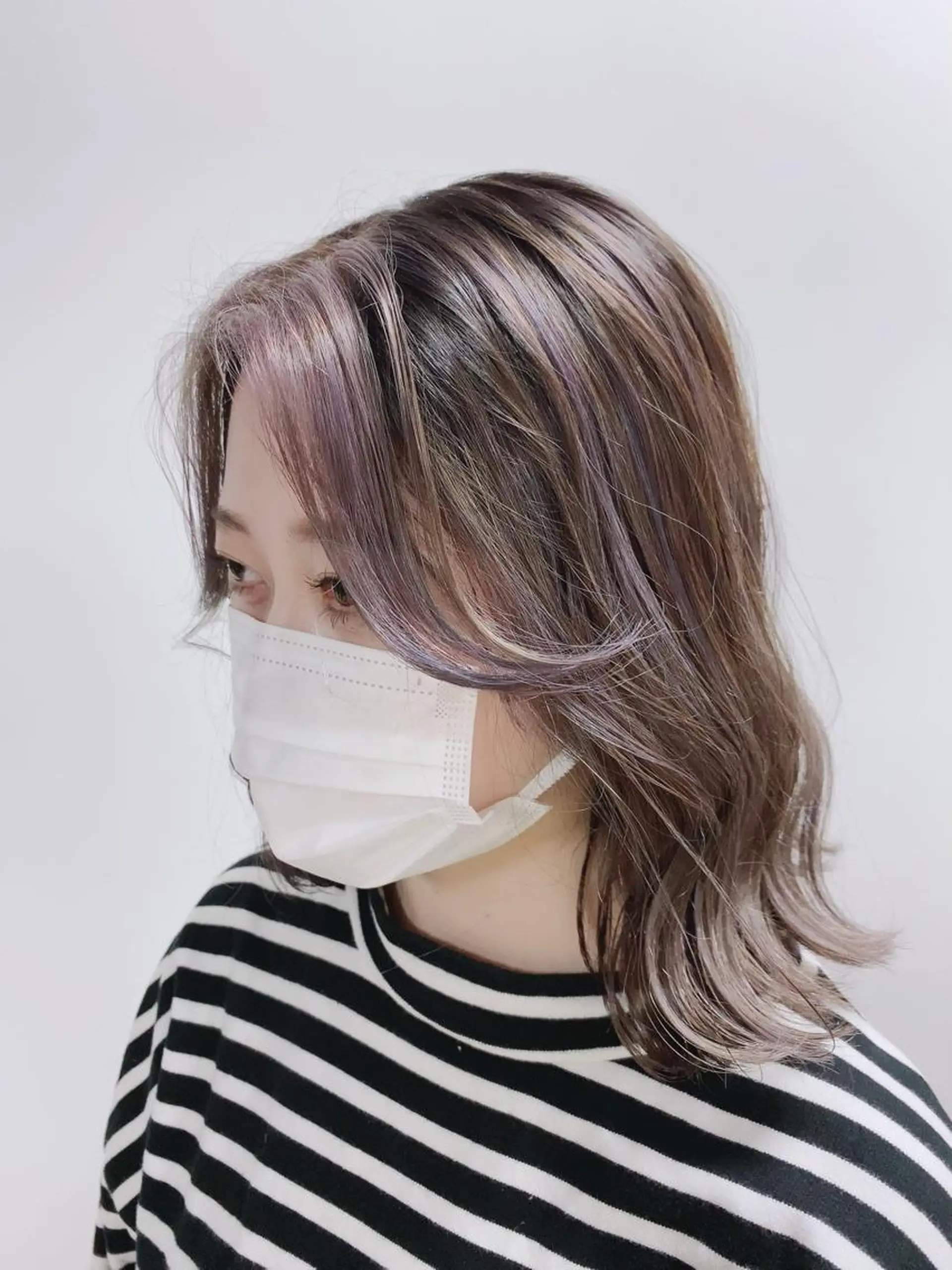 ミディアム ハイライト 髪質改善 髪質改善カラーゆうひのヘアスタイル