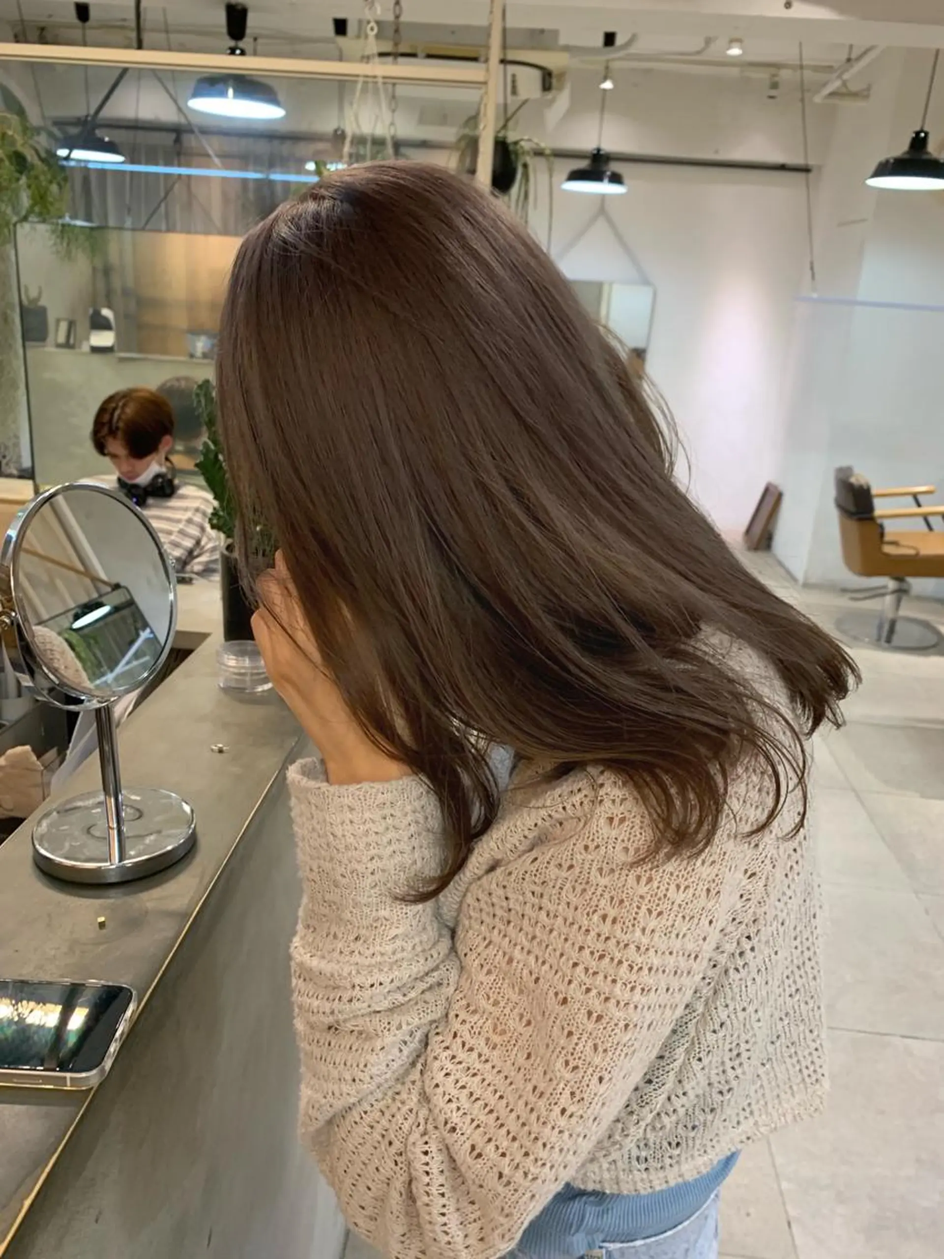 ミディアム カラー ヘアカラー トリートメント REINA☁️透明感 カラー/ぷつっと♡のヘアスタイル