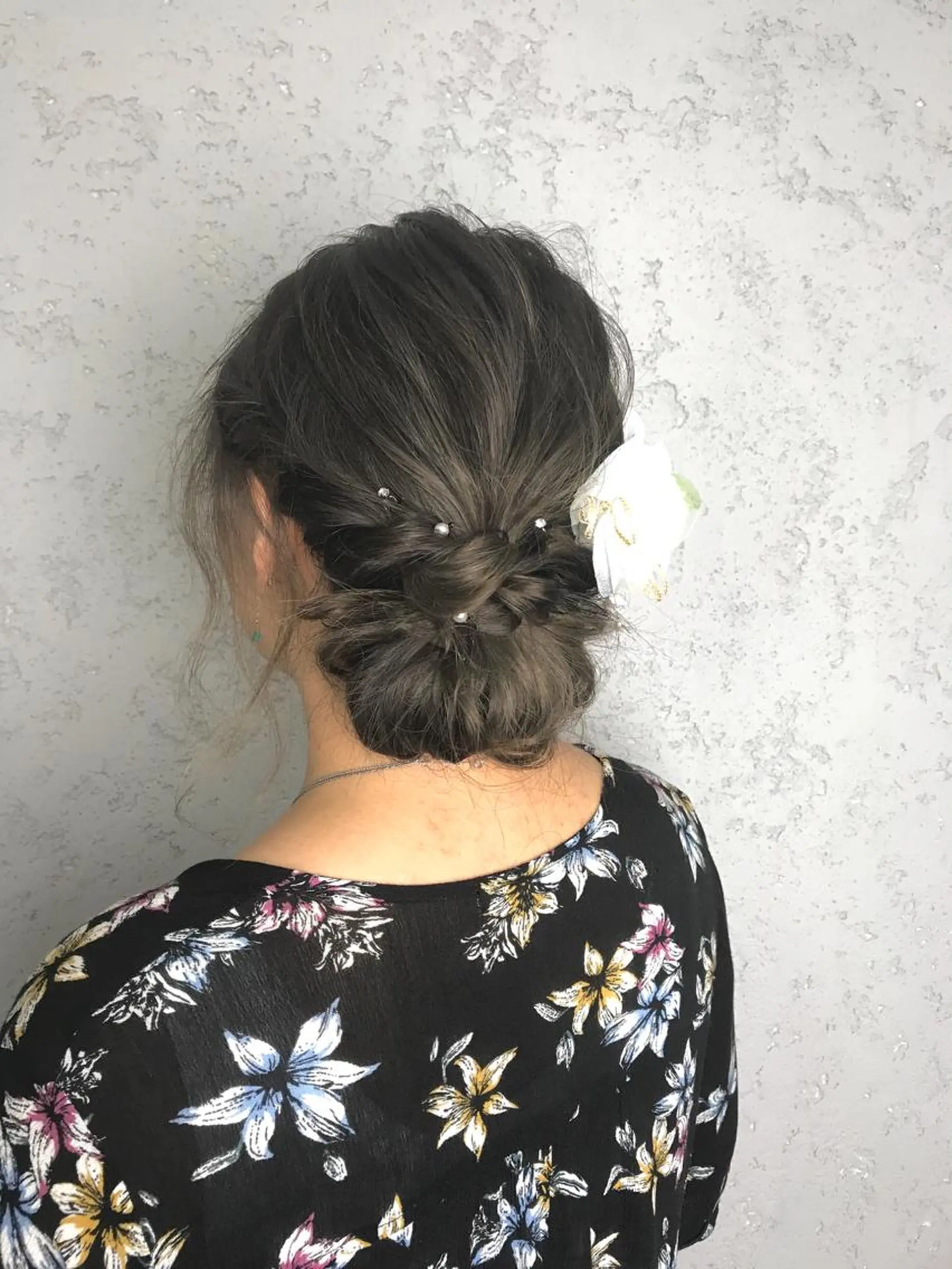 セミロング カラー パーマ ヘアアレンジ 韓国ヘア✨グレージュ カラーasamiのヘアスタイル