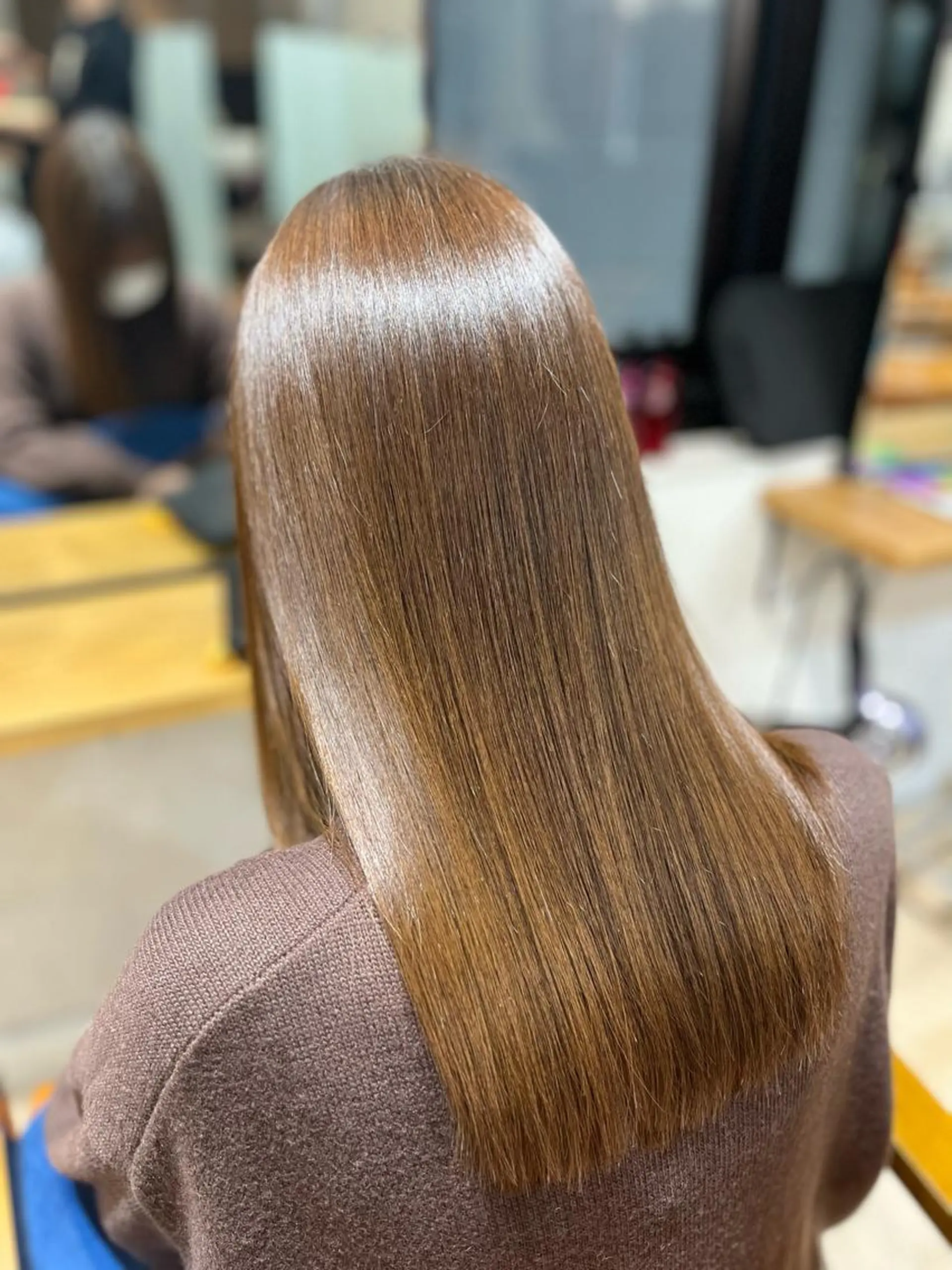 ロング トリートメント カット ヘアカラー トリートメント she2新宿所属・✨️極艶髪質改善✖️ クロスパーマ✨のヘアスタイル