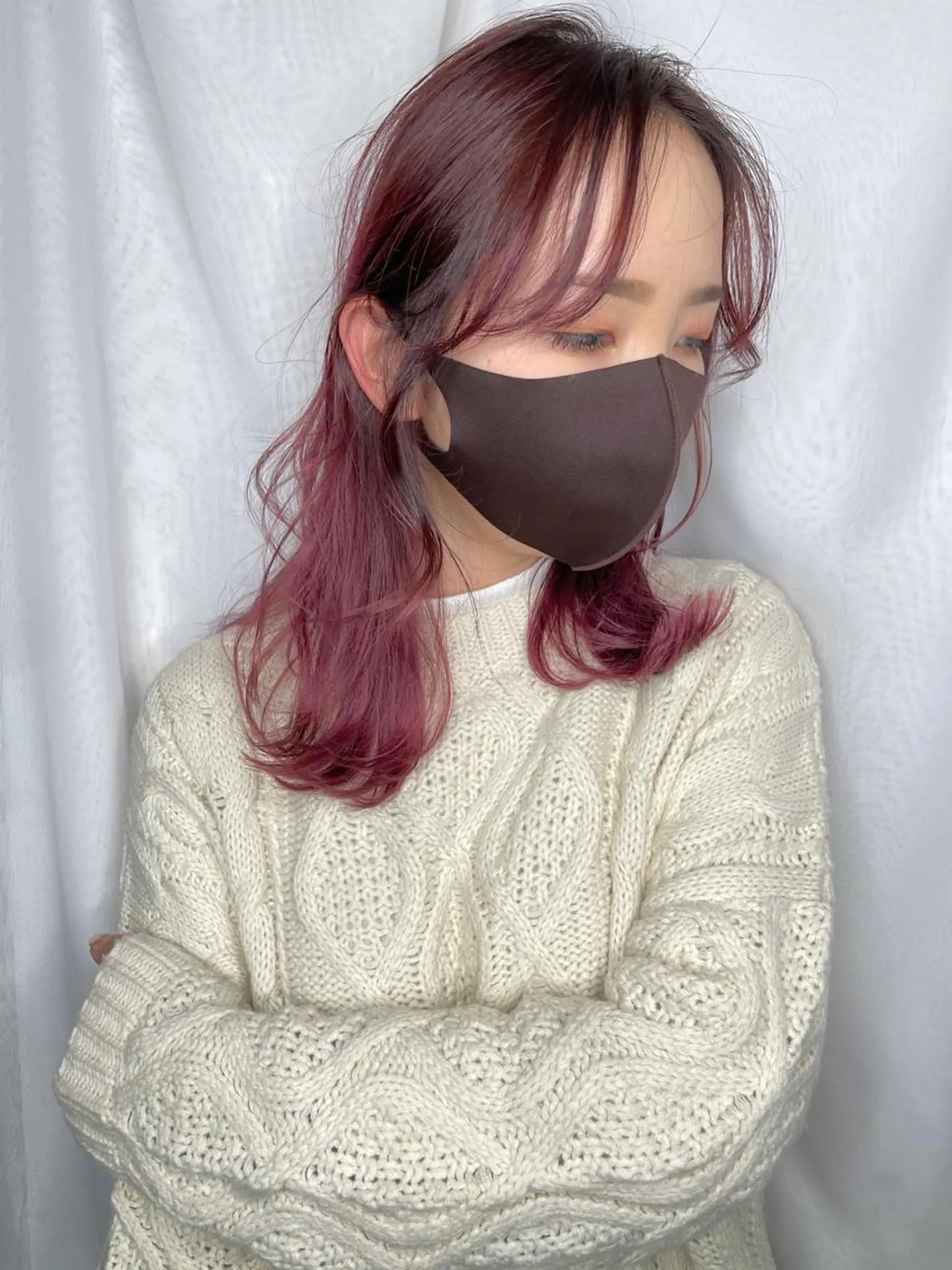 ミディアム ヘアカラー 早瀬裕之 パーマのヘアスタイル