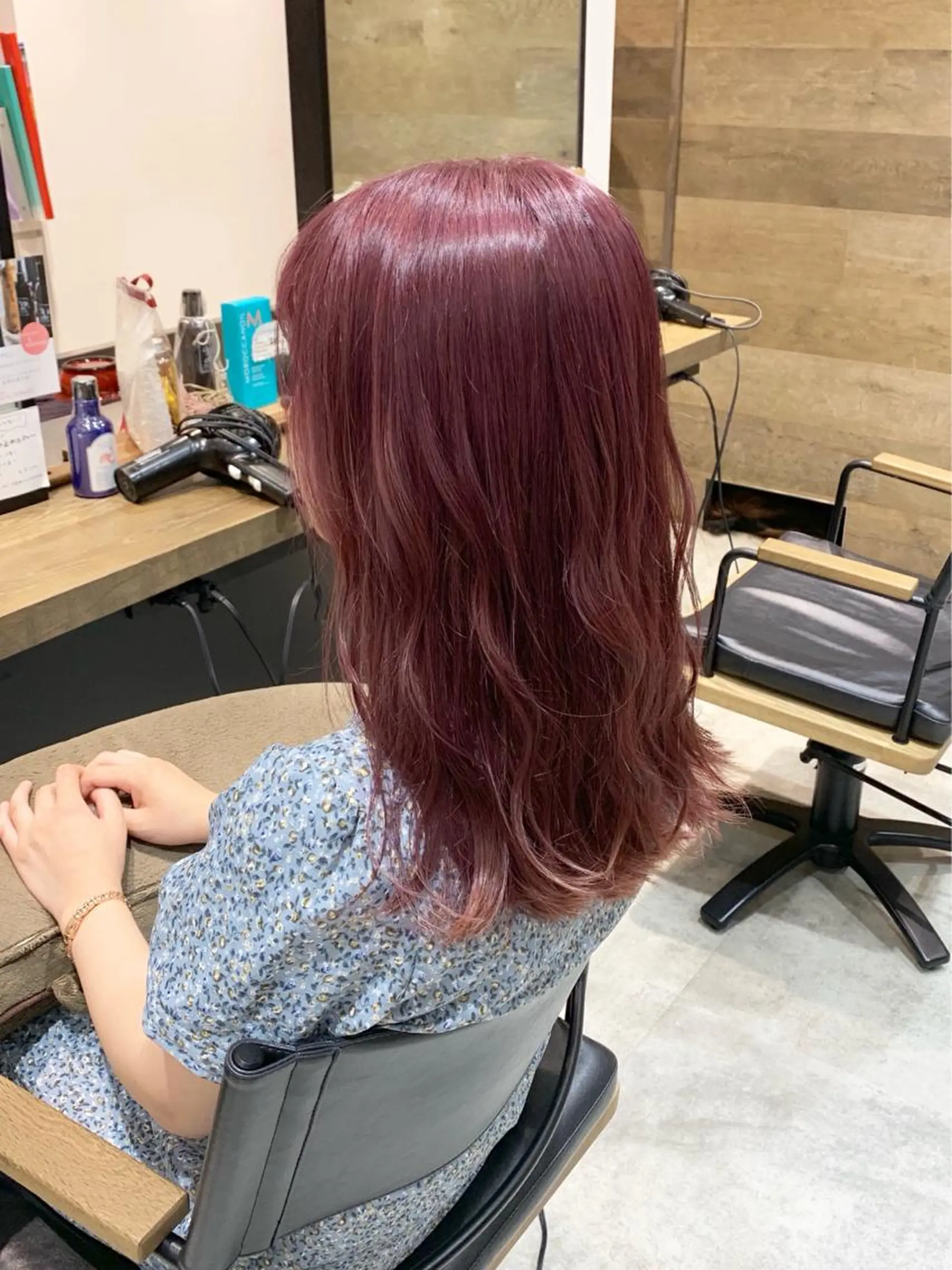 セミロング カラー ヘアアレンジ ダブルカラー ピンクカラー トリートメント 似合わせレイヤー/ 美髪縮毛矯正/ミナエのヘアスタイル