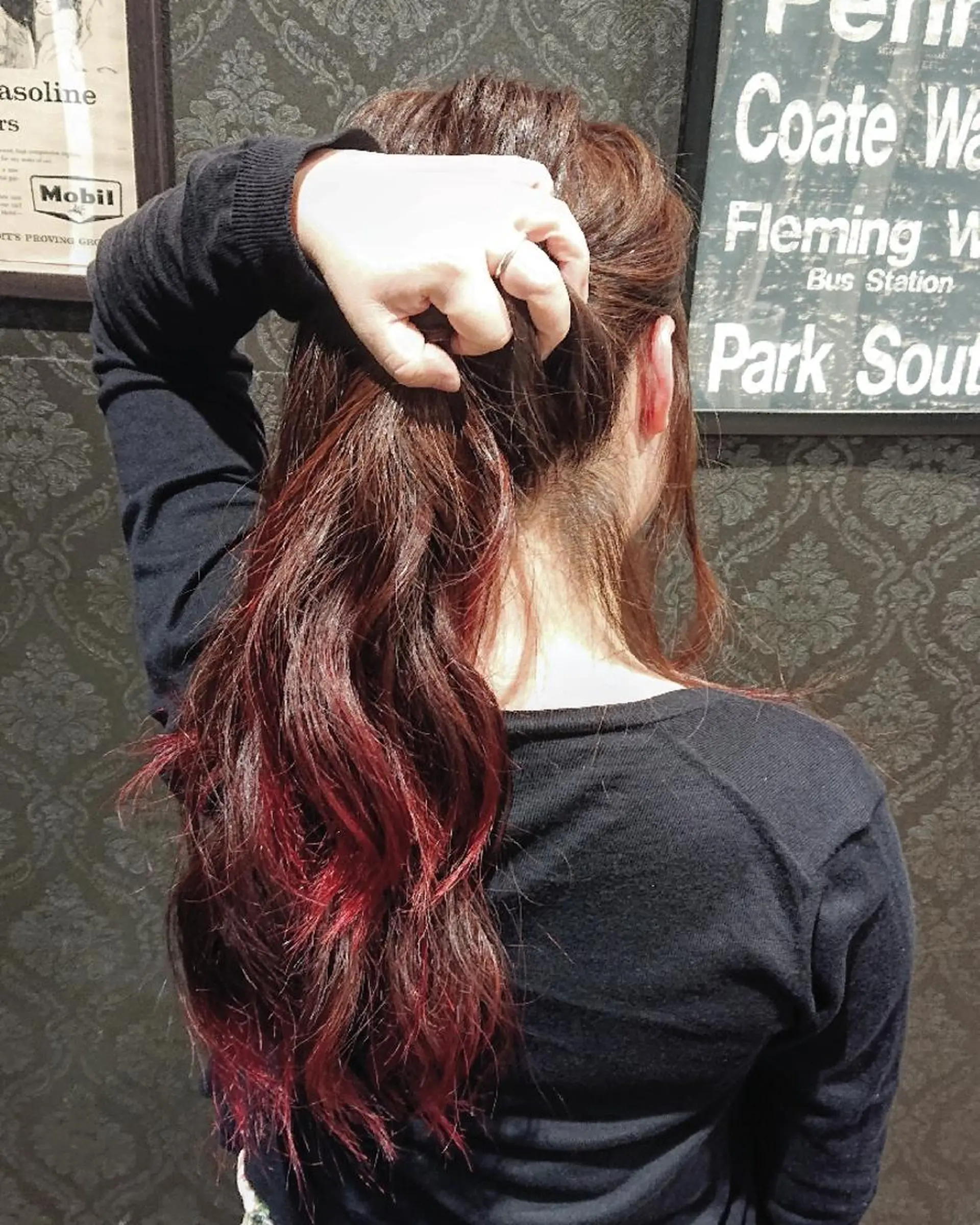 セミロング カラー バレイヤージュ レイヤーカット カット ヘアカラー 保住 恭平のヘアスタイル