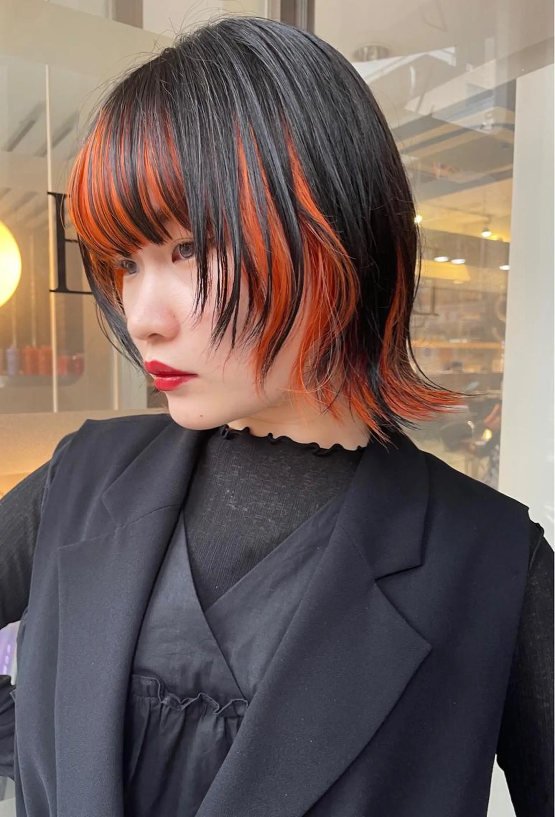 ミディアム カラー ブリーチ インナーカラー risa 。のヘアスタイル