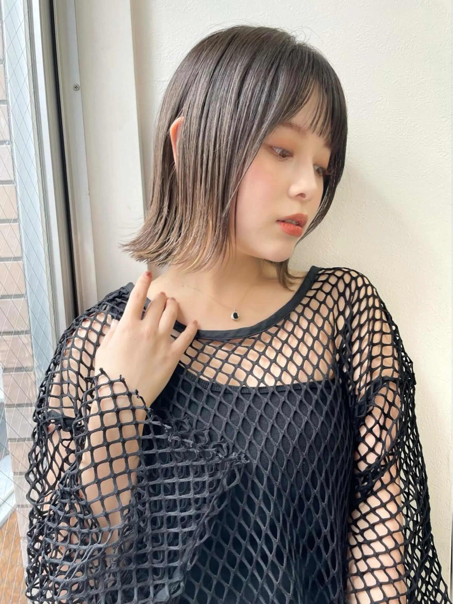 ミディアム 似合わせカット 小顔カット カット ヘアカラー 結べるレイヤーボブ くびれLady表参道のヘアスタイル