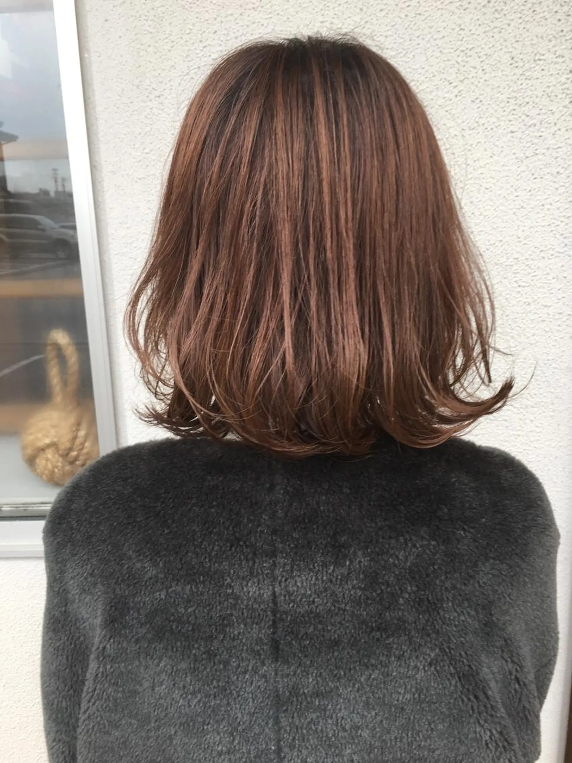 ミディアム カラー ヘアアレンジ ピンクカラー ボブ 外ハネヘア holm hair所属・酒井 透のヘアスタイル