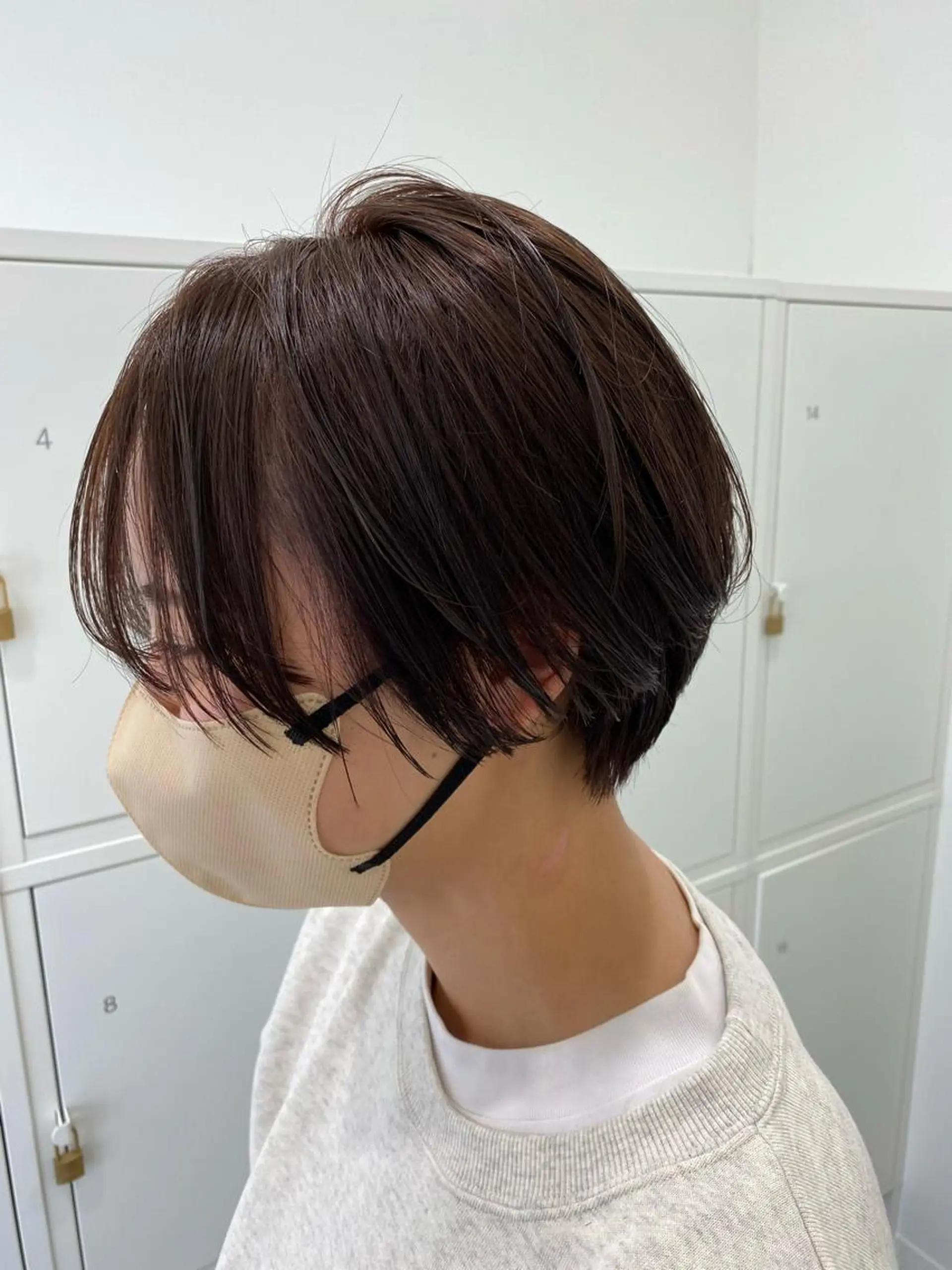 ショート カラー ベージュカラー オレンジ オレンジベージュ ショートヘア 小岸 竜のヘアスタイル