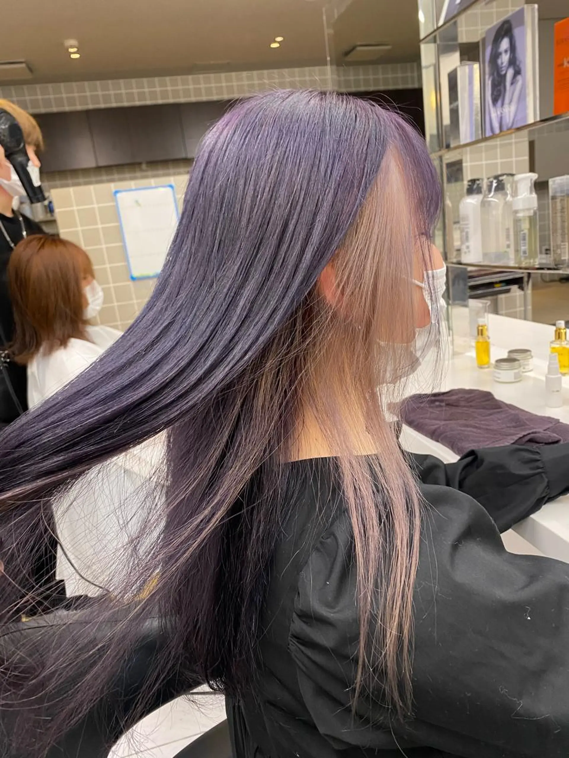 ミディアム カラー パーマ ヘアアレンジ メンズ キッズ ネイル マツエク・マツパ アイブロウ 韓国/トレンド レイヤー【101】のヘアスタイル