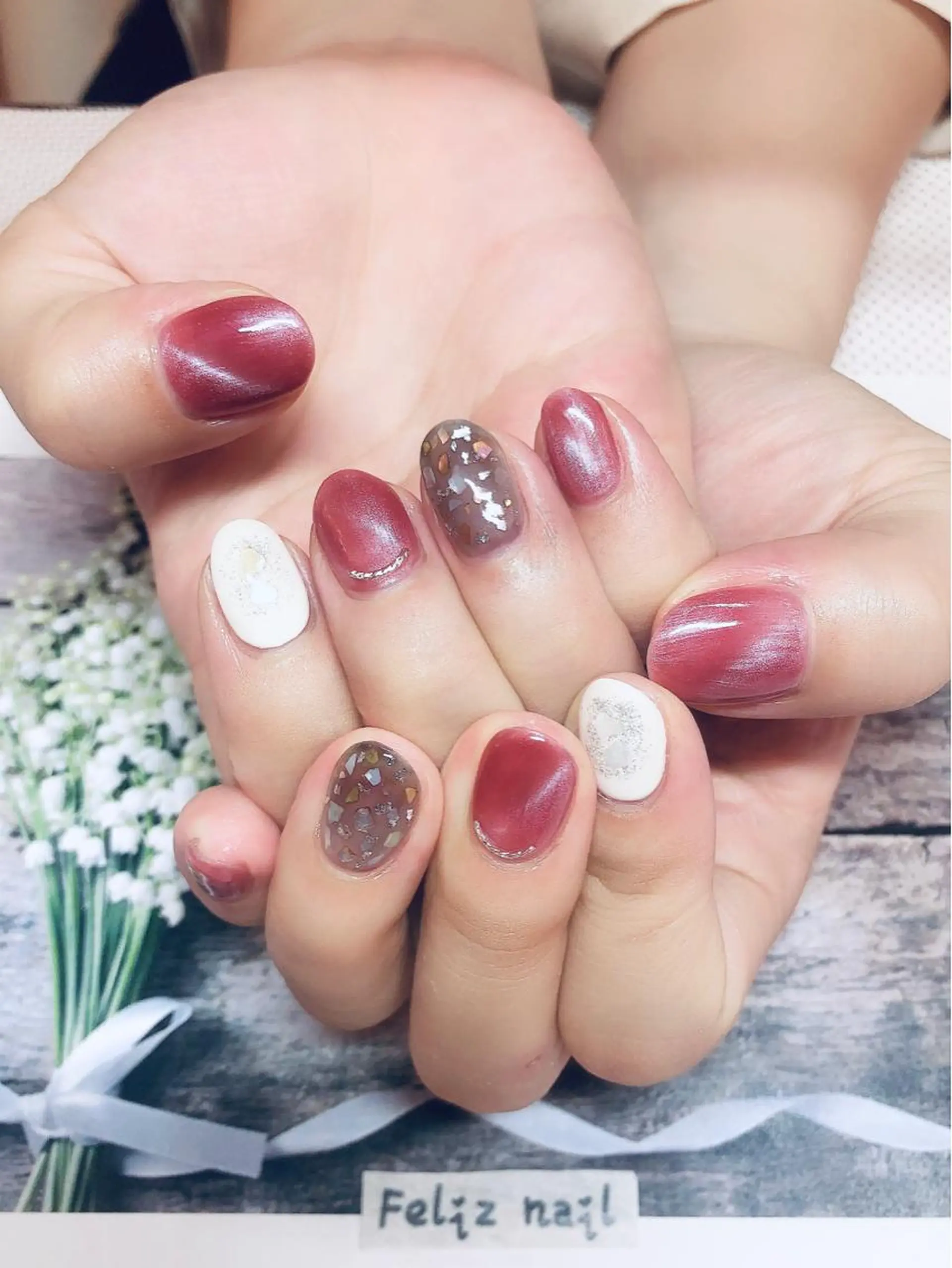 ネイル ジェルネイル マグネットネイル パラジェル シンプルネイル ハンドネイル ユキカ （ネイリスト）のネイルデザイン