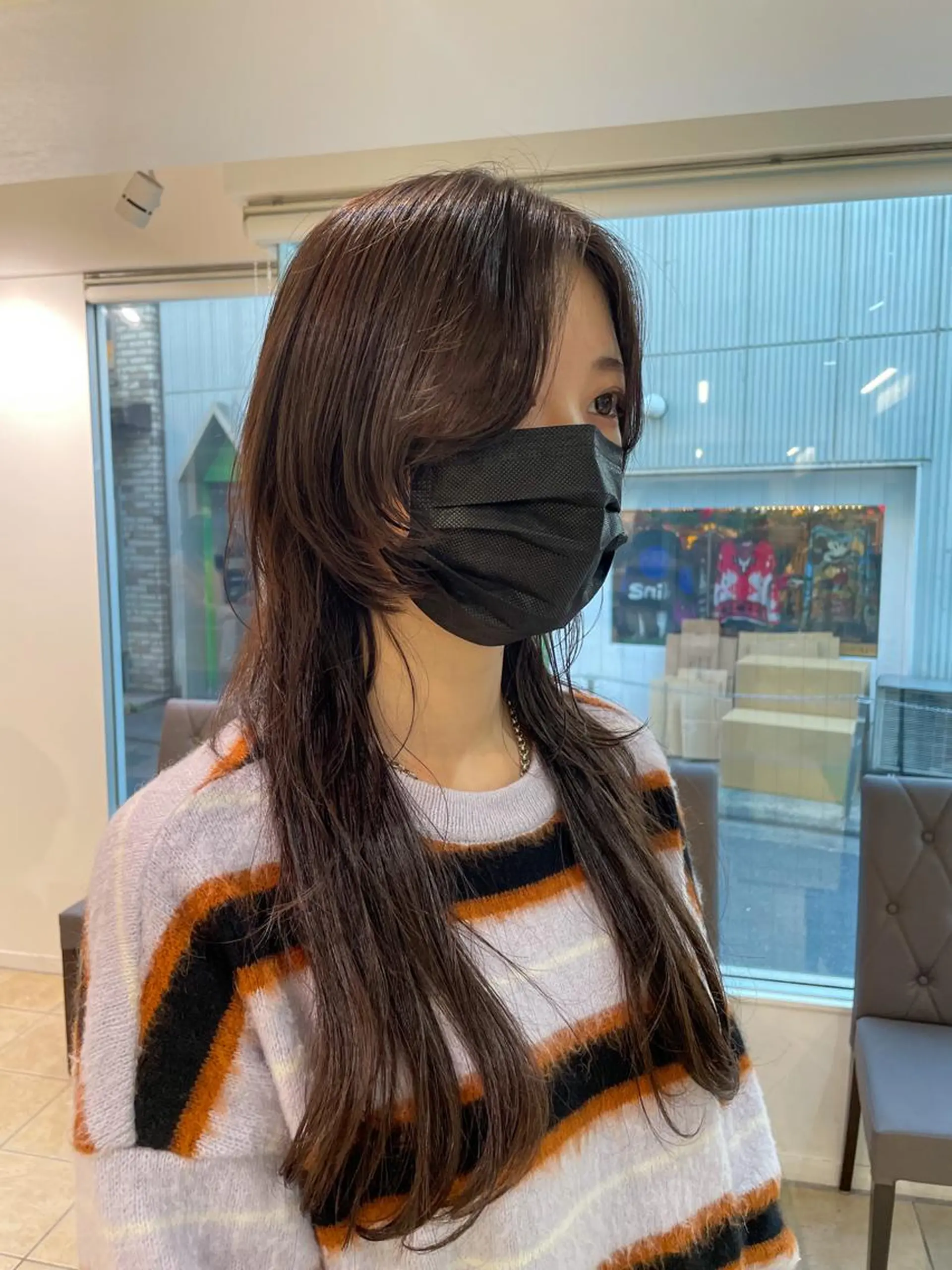 ロング 渡部凌我 小顔ウルフ ハイトーンカラーのヘアスタイル