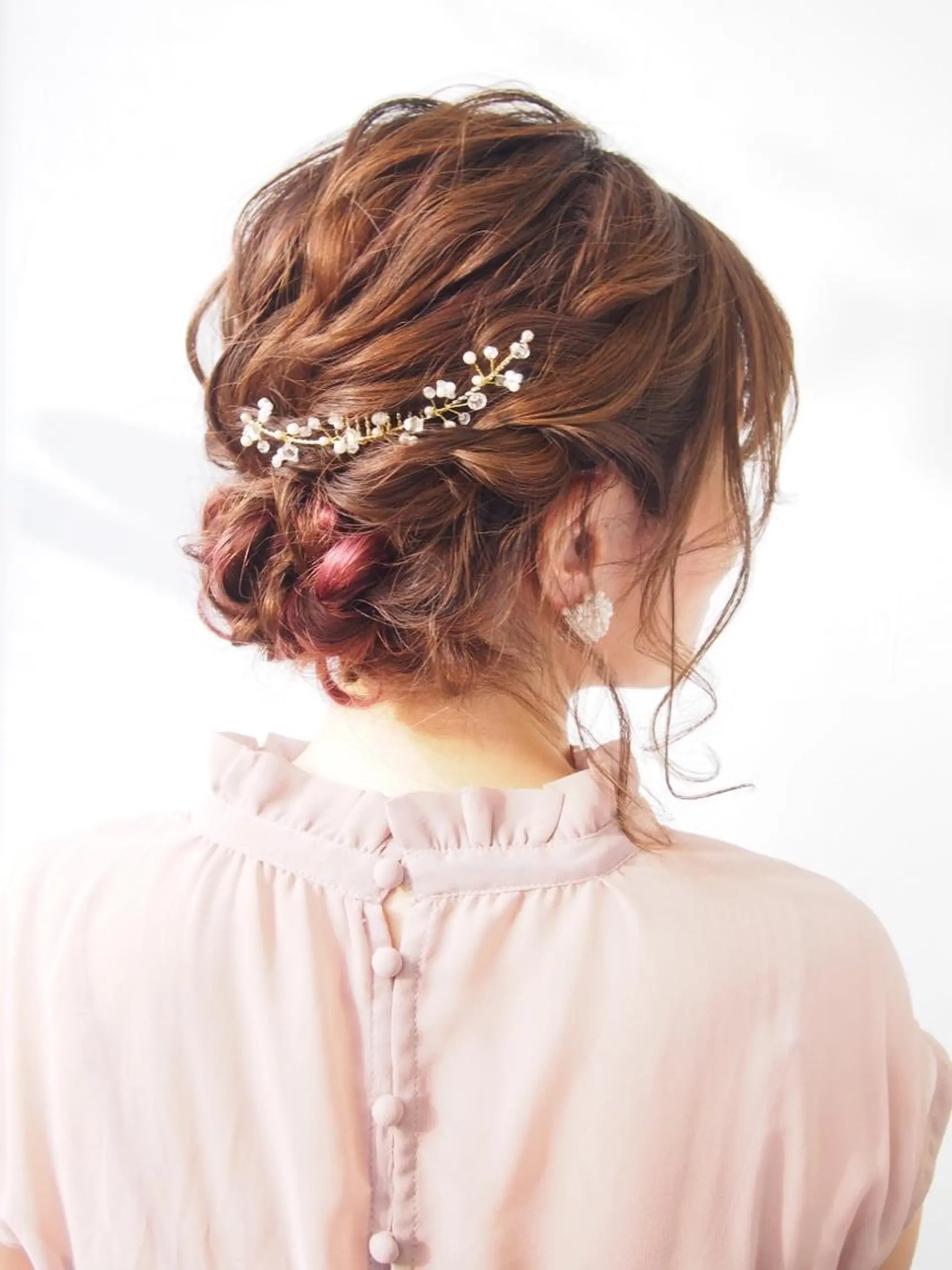 セミロング ヘアアレンジ ボブ ヘアセット 角田 安のヘアスタイル