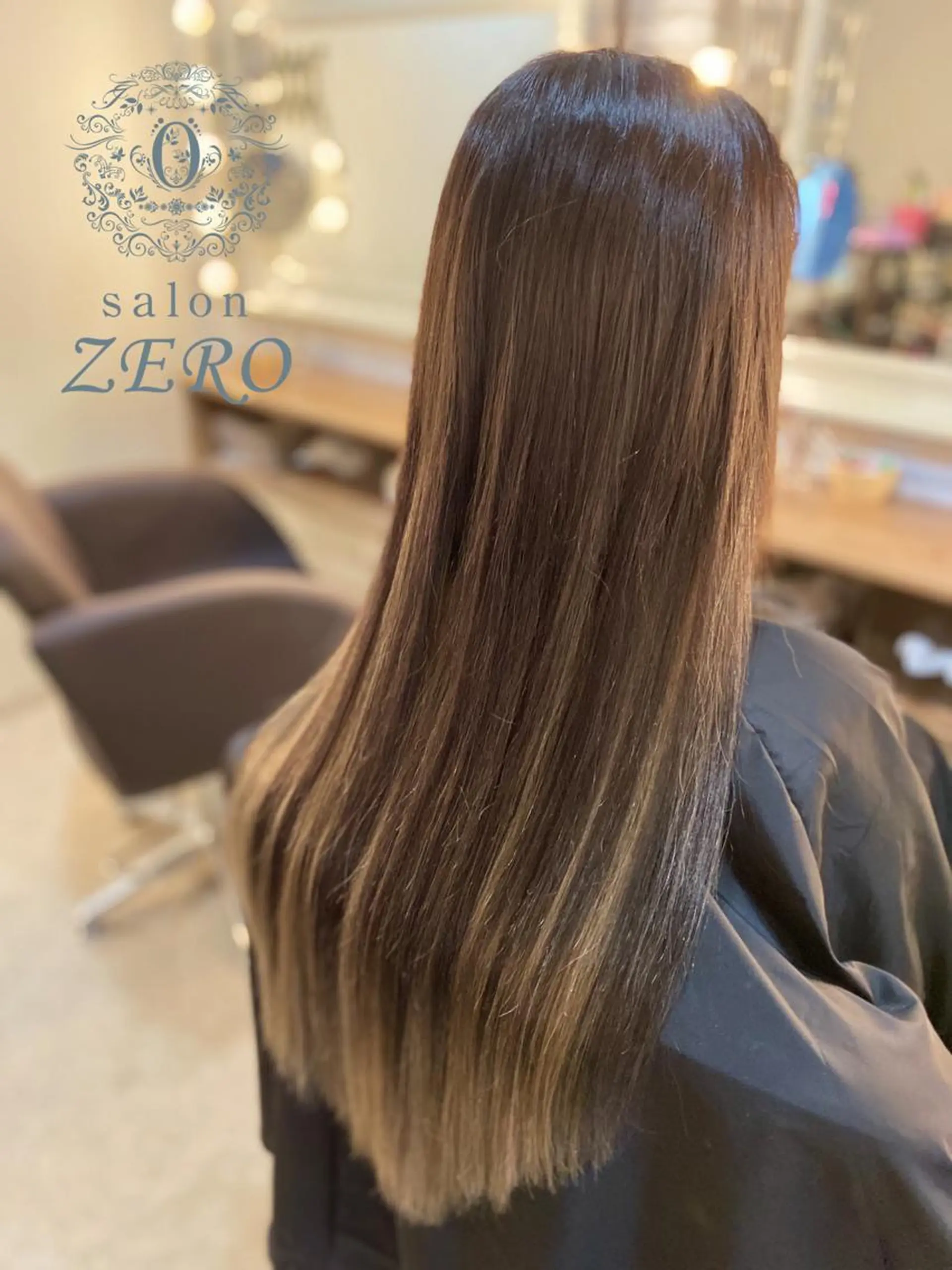 ロング カラー ヘアアレンジ アッシュ グラデーションカラー Hair Make Salon ZEROのヘアスタイル
