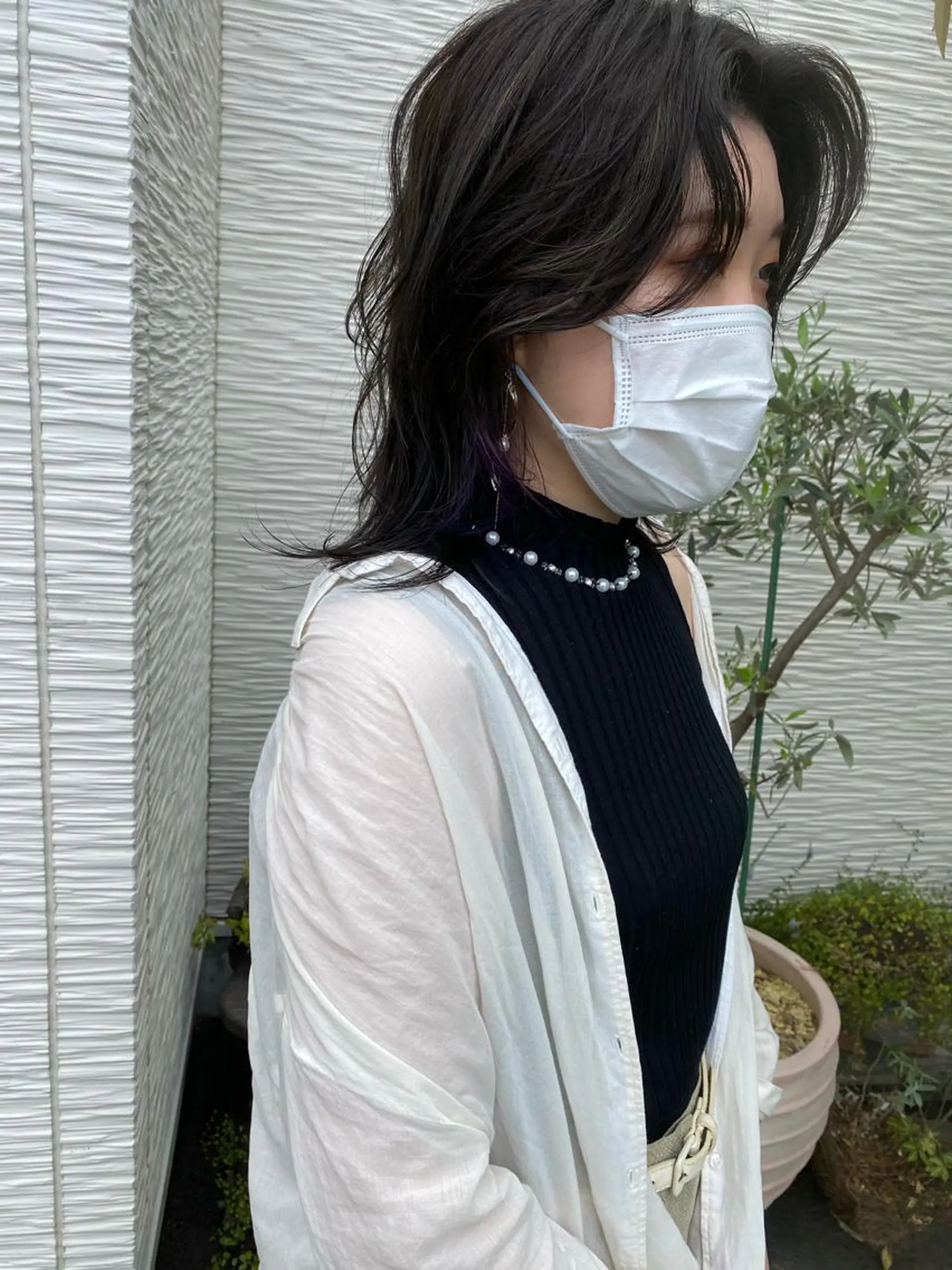 ミディアム カラー デザインカラー パープルカラー ウルフカット 【浜松・豊橋】 ニシモトのヘアスタイル