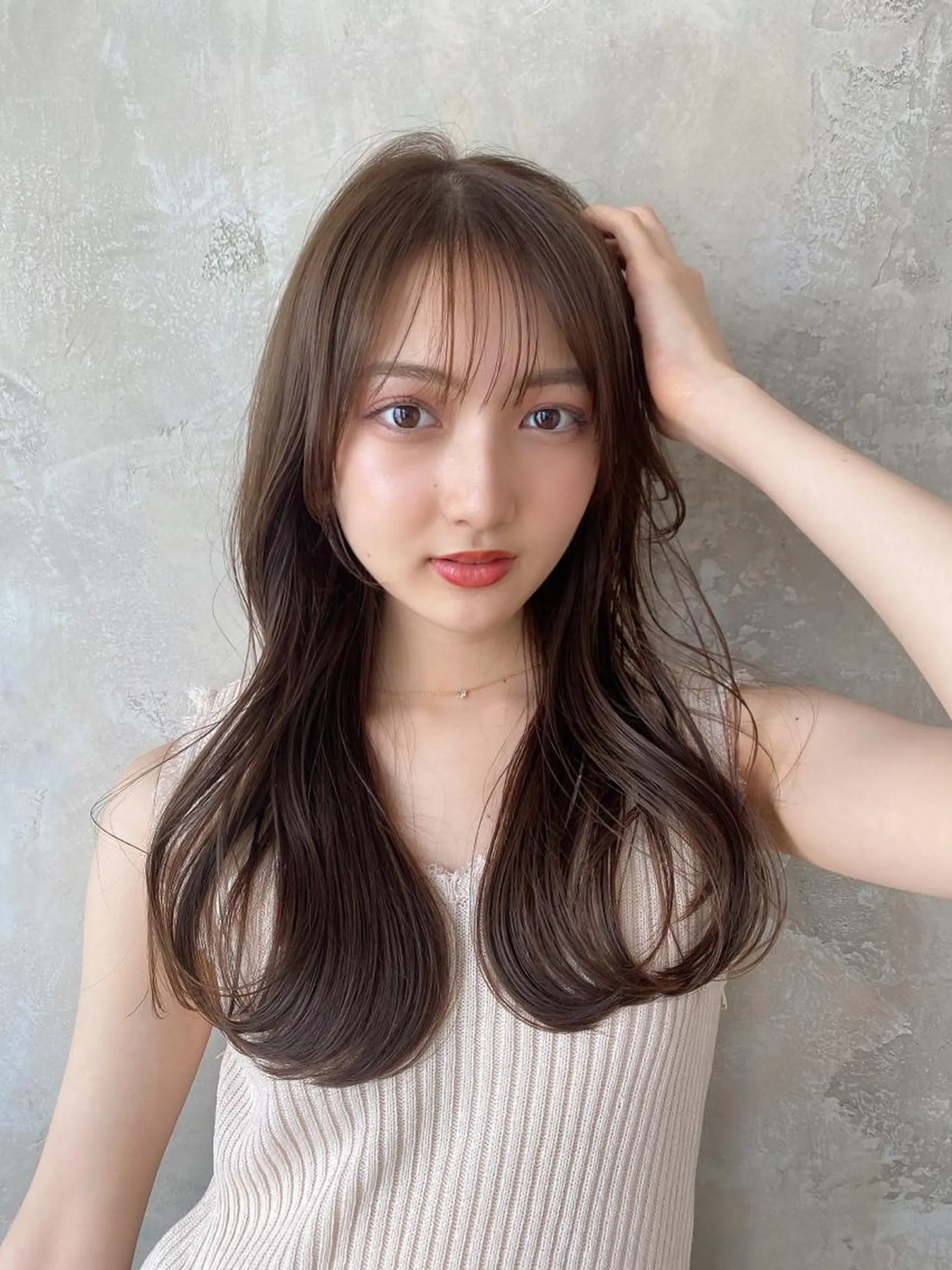 セミロング カラー ベージュカラー ブラウンカラー ブラウンベージュ くびれヘア 顔周りカット 顔周り/くびれヘア 韓国ヘア💕風間るなのヘアスタイル