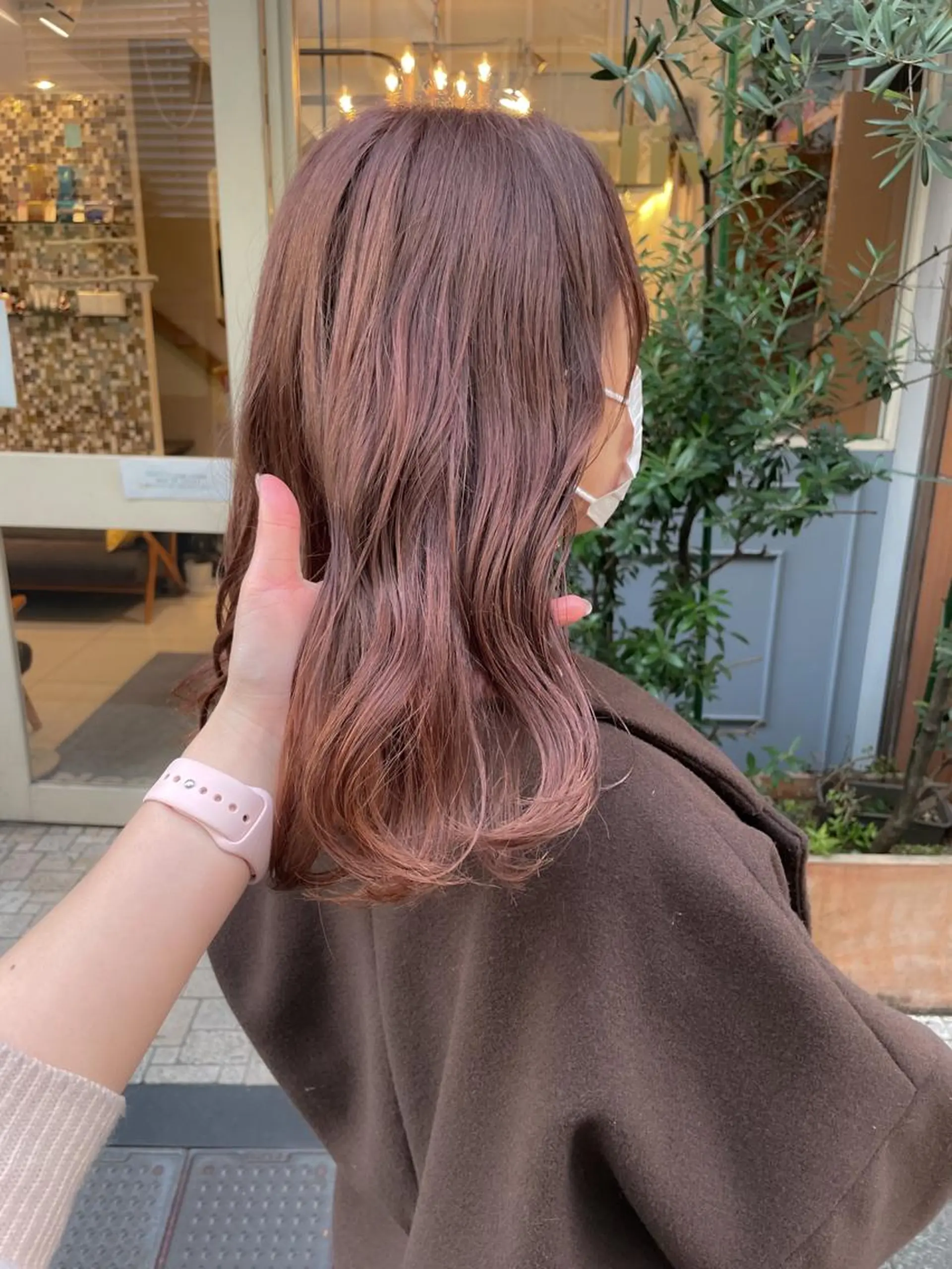セミロング カラー ベージュカラー ブリーチ ダブルカラー ピンクカラー ピンクベージュ ヘアカラー トリートメント ヘッドスパ ✨カラー支持No.1 🧸ワキ カナコ🧸のヘアスタイル