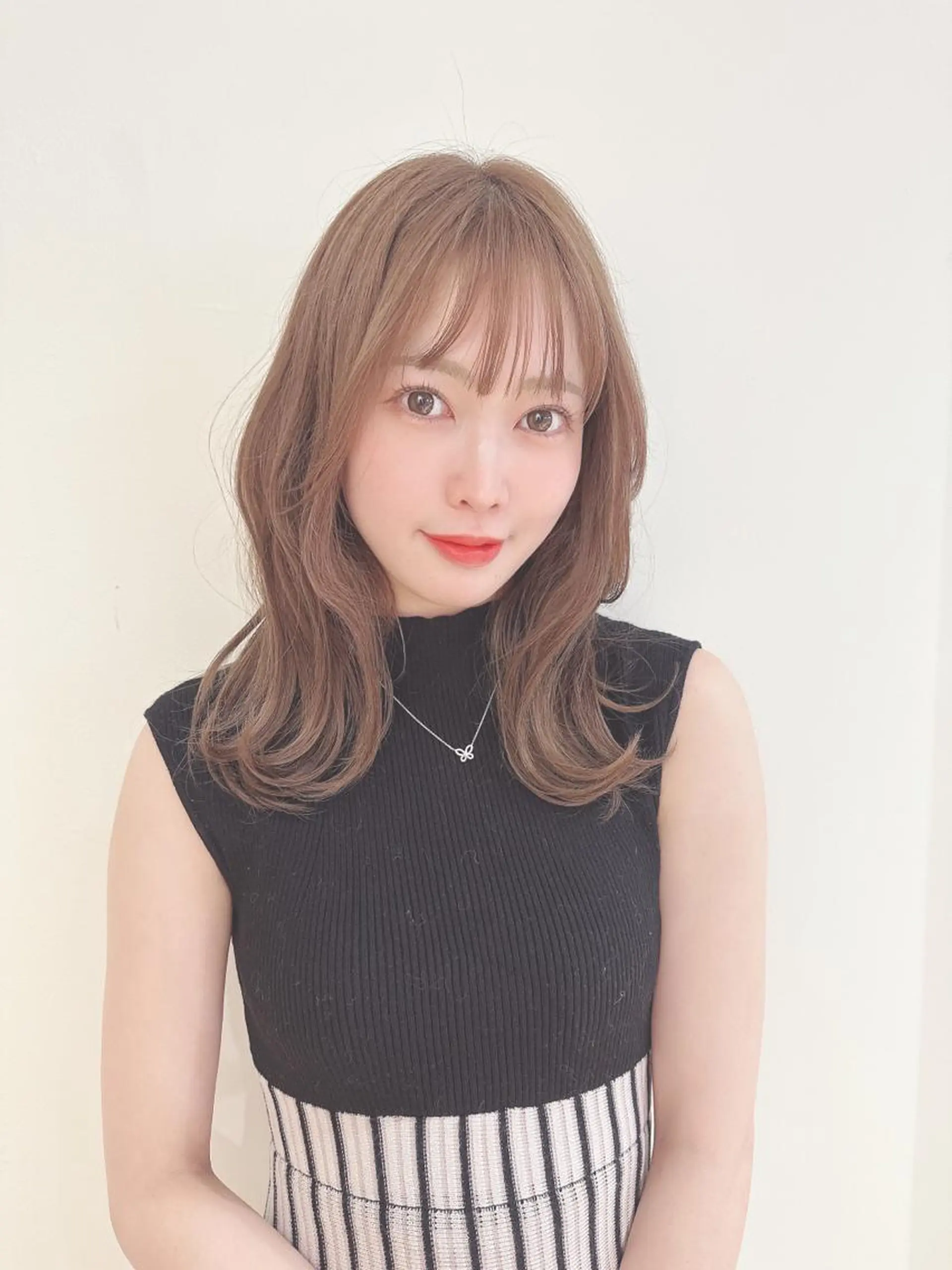 セミロング カラー カット ヘアカラー なりたいが叶う ながしまじゅんきのヘアスタイル