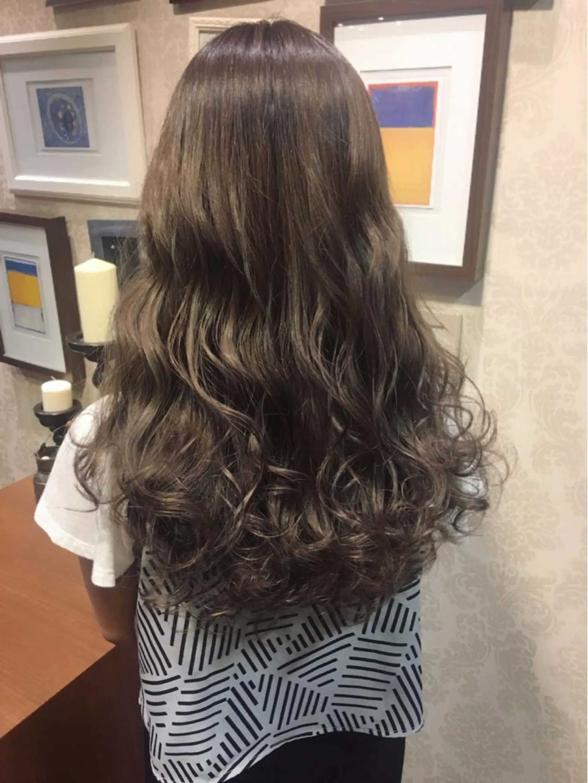 ロング カラー パーマ ヘアアレンジ メンズ 【mokuオーナー】 ちはるのヘアスタイル