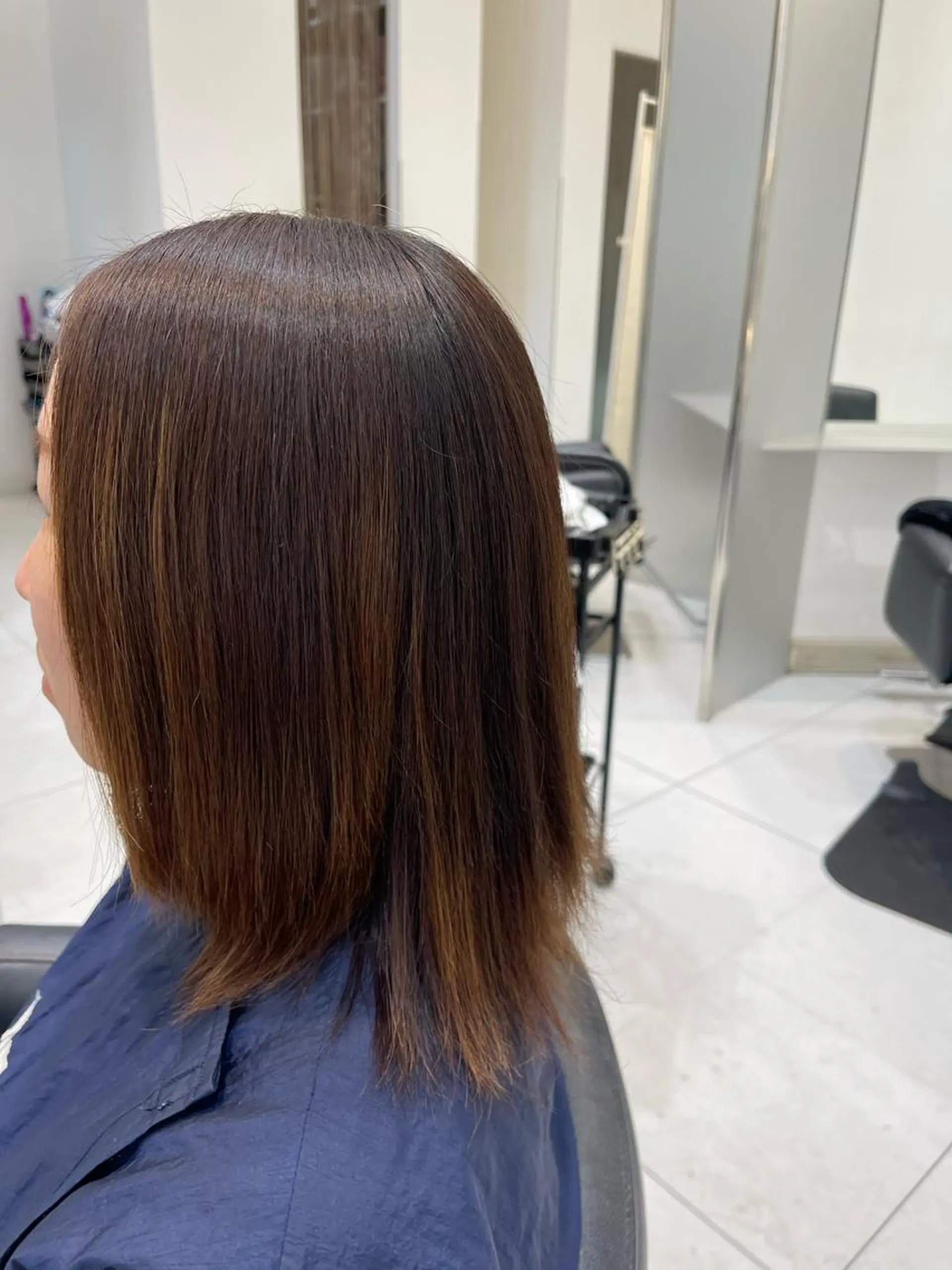 ミディアム ハイライト 上原 和樹のヘアスタイル