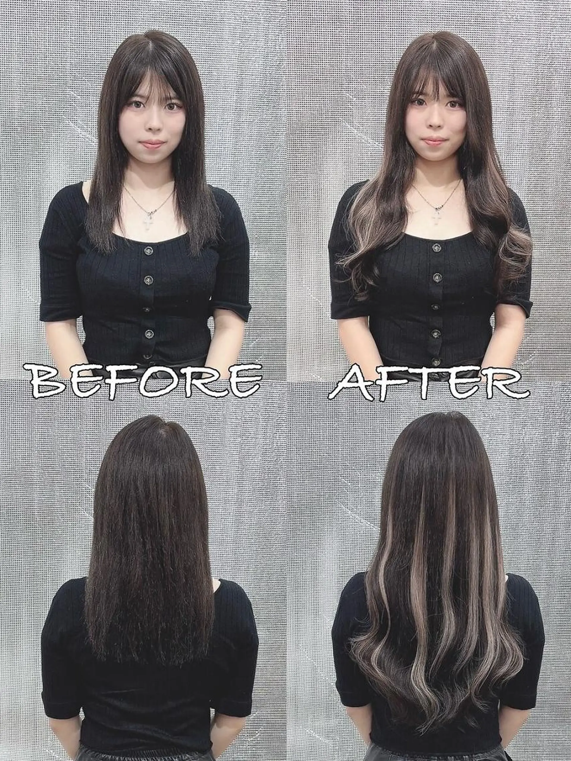 カラー ロング シールエクステ バレイヤージュ ブリーチ ケアブリーチ ダブルカラー LIP 大阪本店 エクステ 堀谷和孝のヘアスタイル