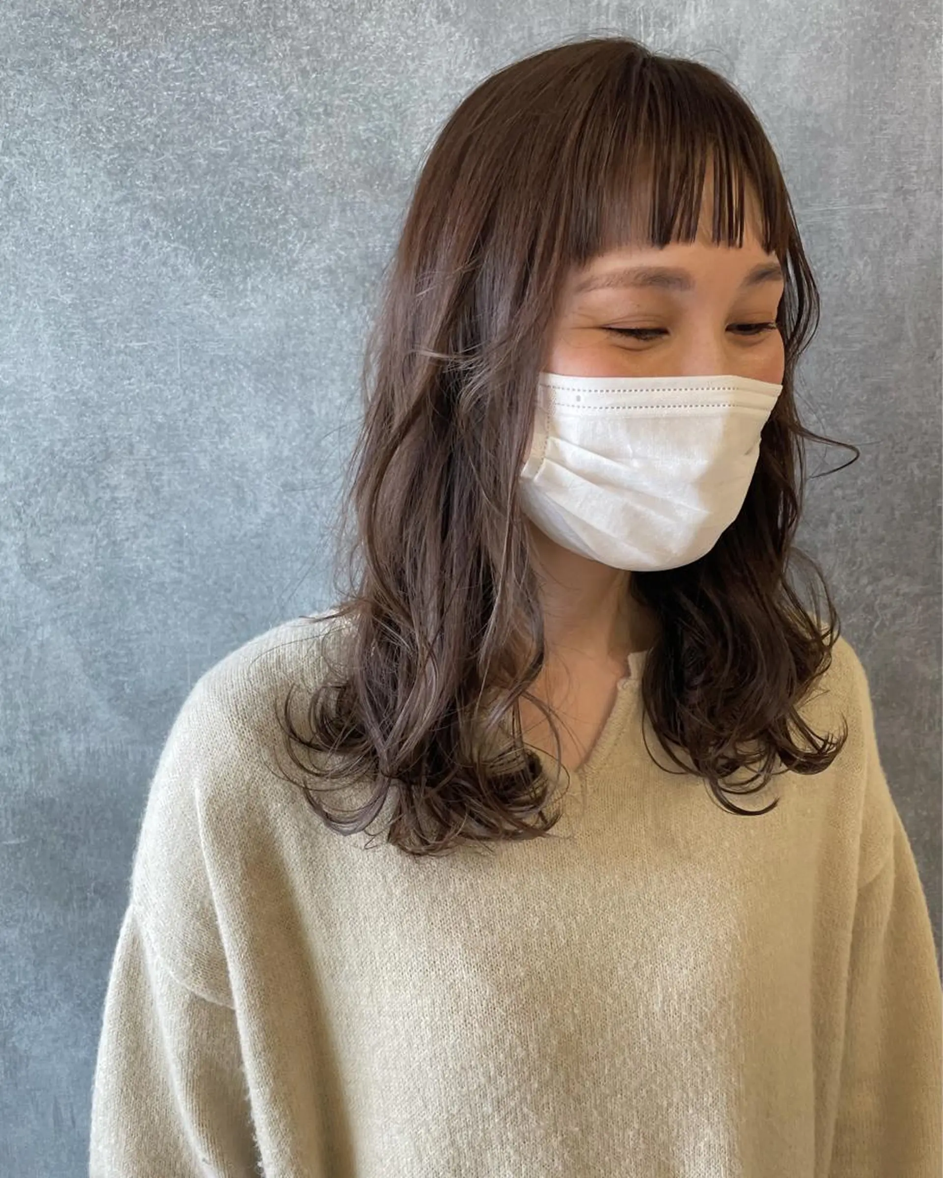 セミロング カラー かわなか まいのヘアスタイル
