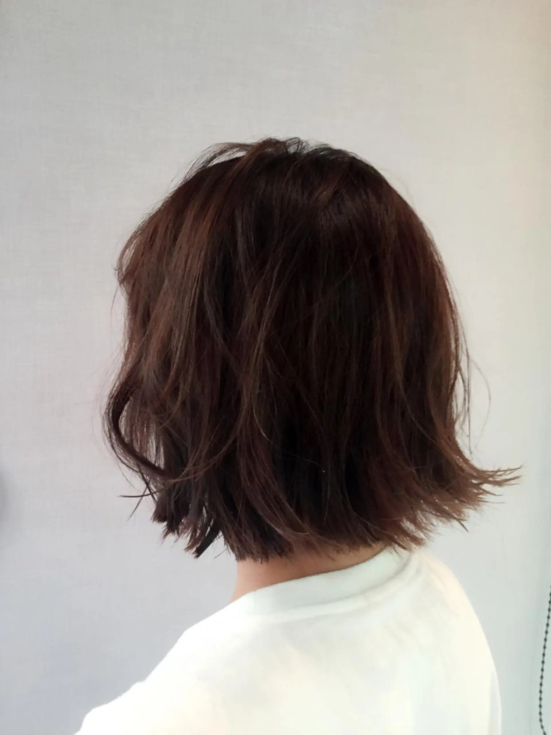 ショート ミディアム カラー 切りっぱなしボブ ボブ 韓国ヘア✨グレージュ カラーasamiのヘアスタイル