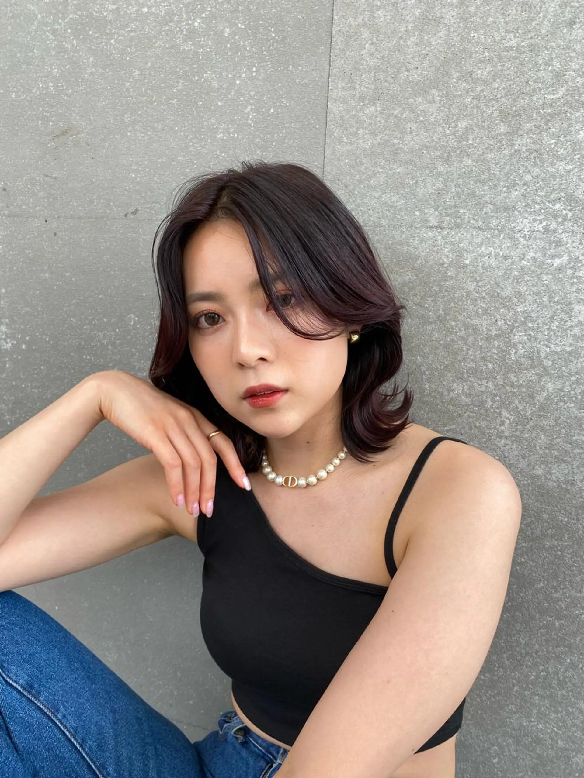 ミディアム カラー カット 縮毛矯正 トリートメント ‎🤍髪質改善‎🤍 ‎ViVIE🤍のヘアスタイル