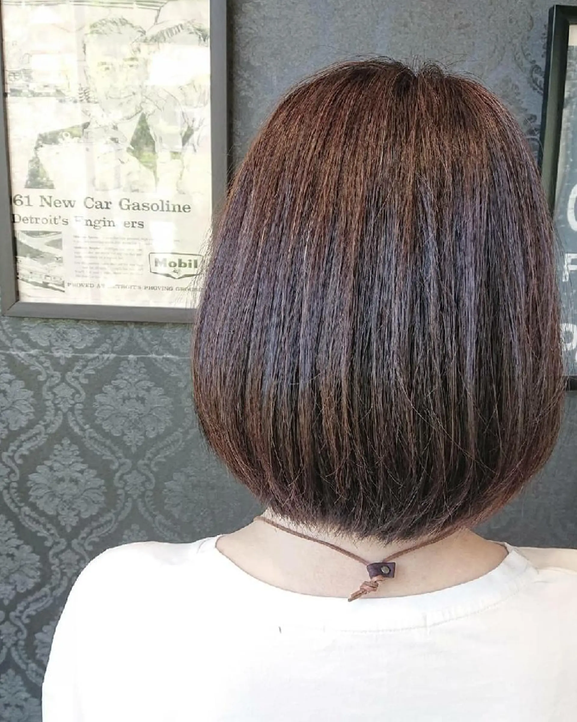 ミディアム カラー ハイライトカラー ボブ ハイライト カット ヘアカラー 保住 恭平のヘアスタイル