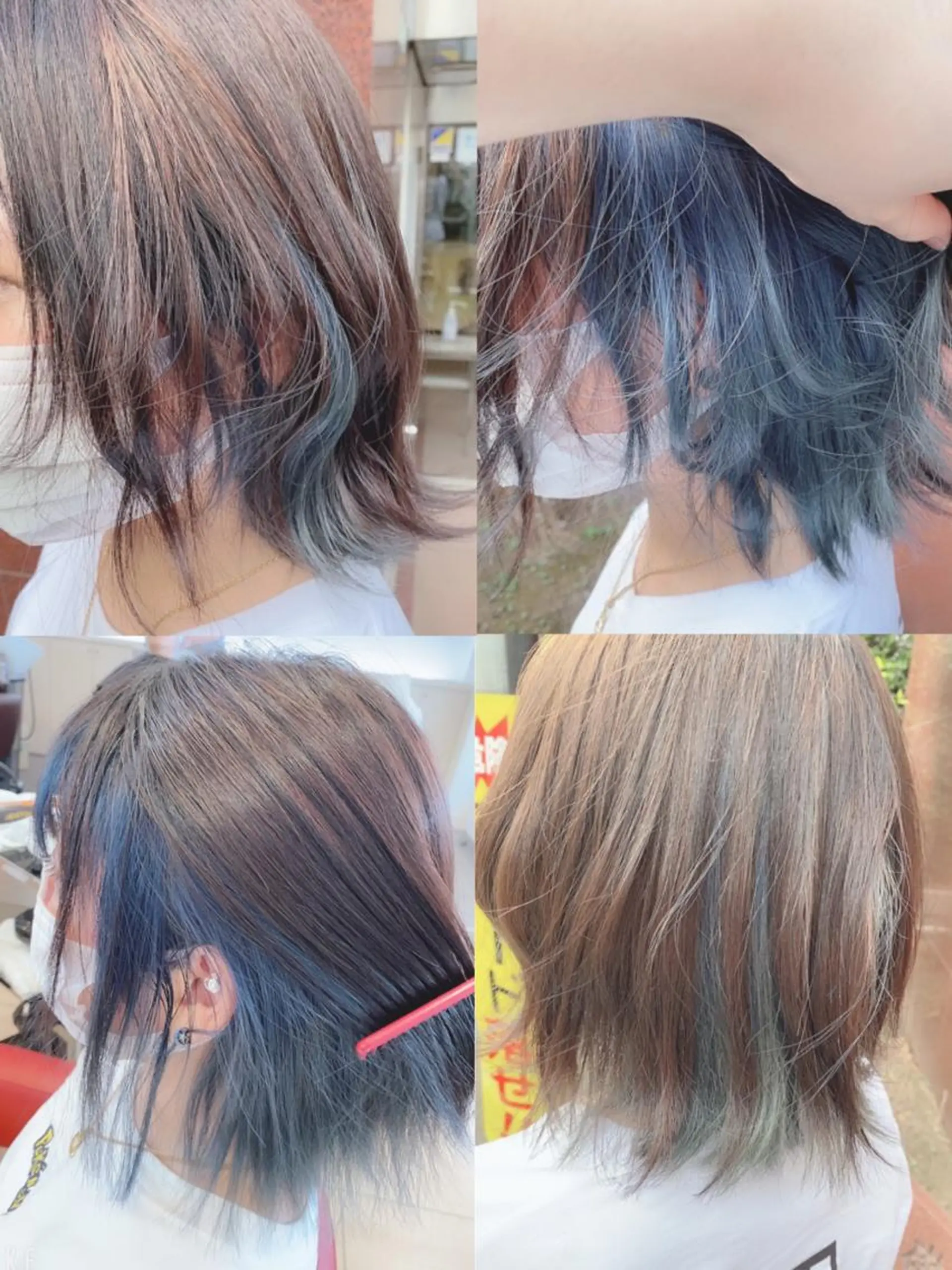 ミディアム カラー パーマ ヘアアレンジ ヘアカラー 🔥メンズ特化渡辺 🔥ブリーチカラーのヘアスタイル