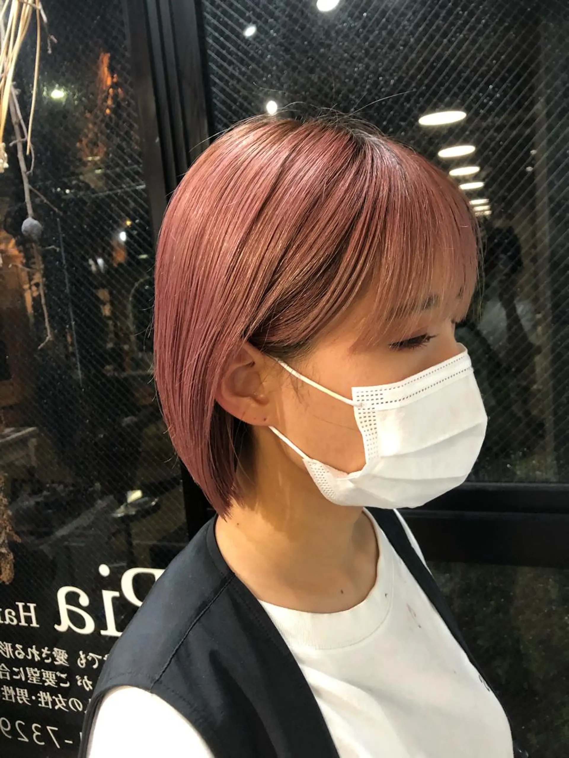 ミディアム カラー ピンクカラー ボブ カット ヘアカラー Pia hair Design Yakuin所属・Pia ツボイ ケイタのヘアスタイル