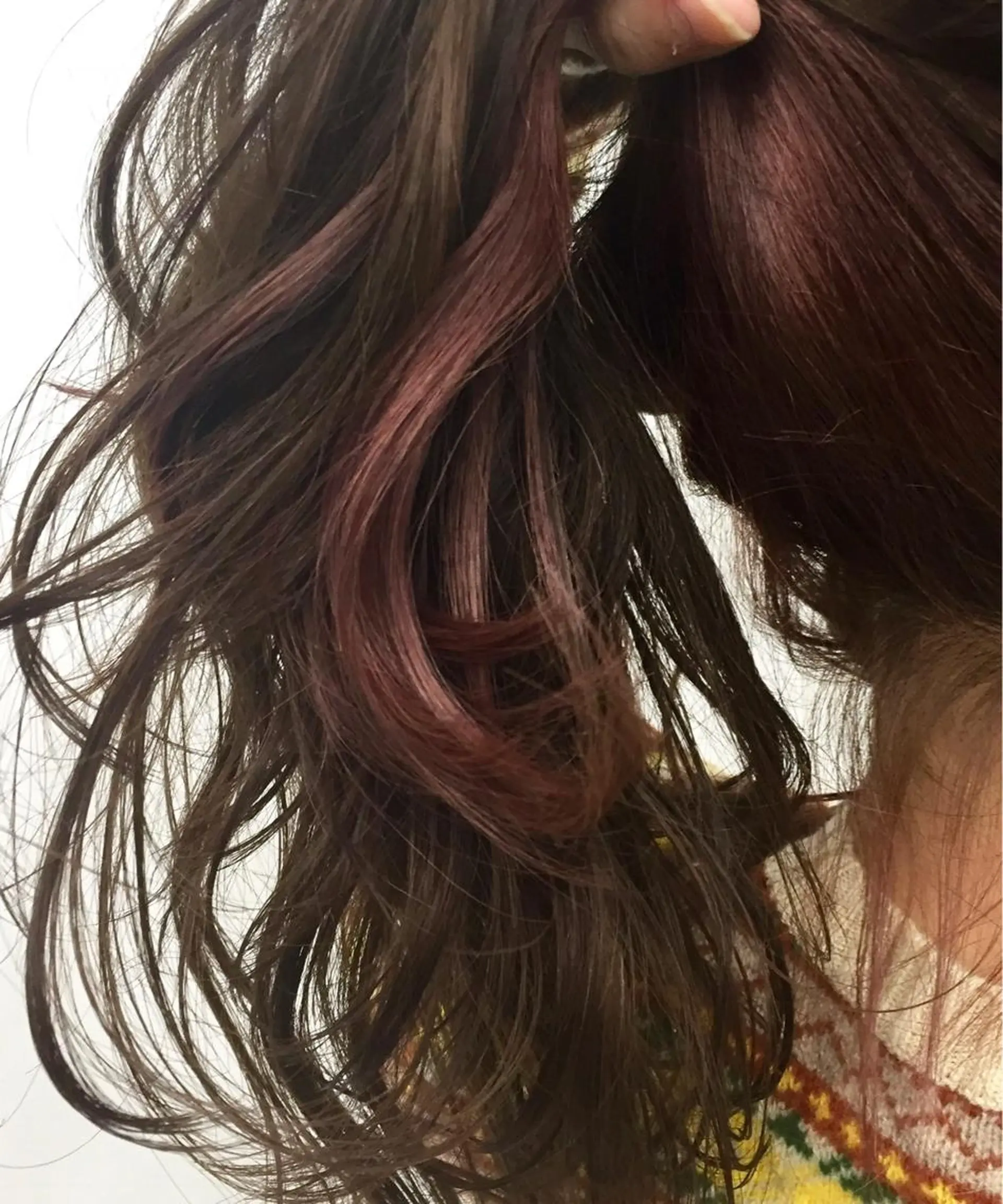 セミロング カラー インナーカラー ヘアカラー 岩崎 裕司のヘアスタイル