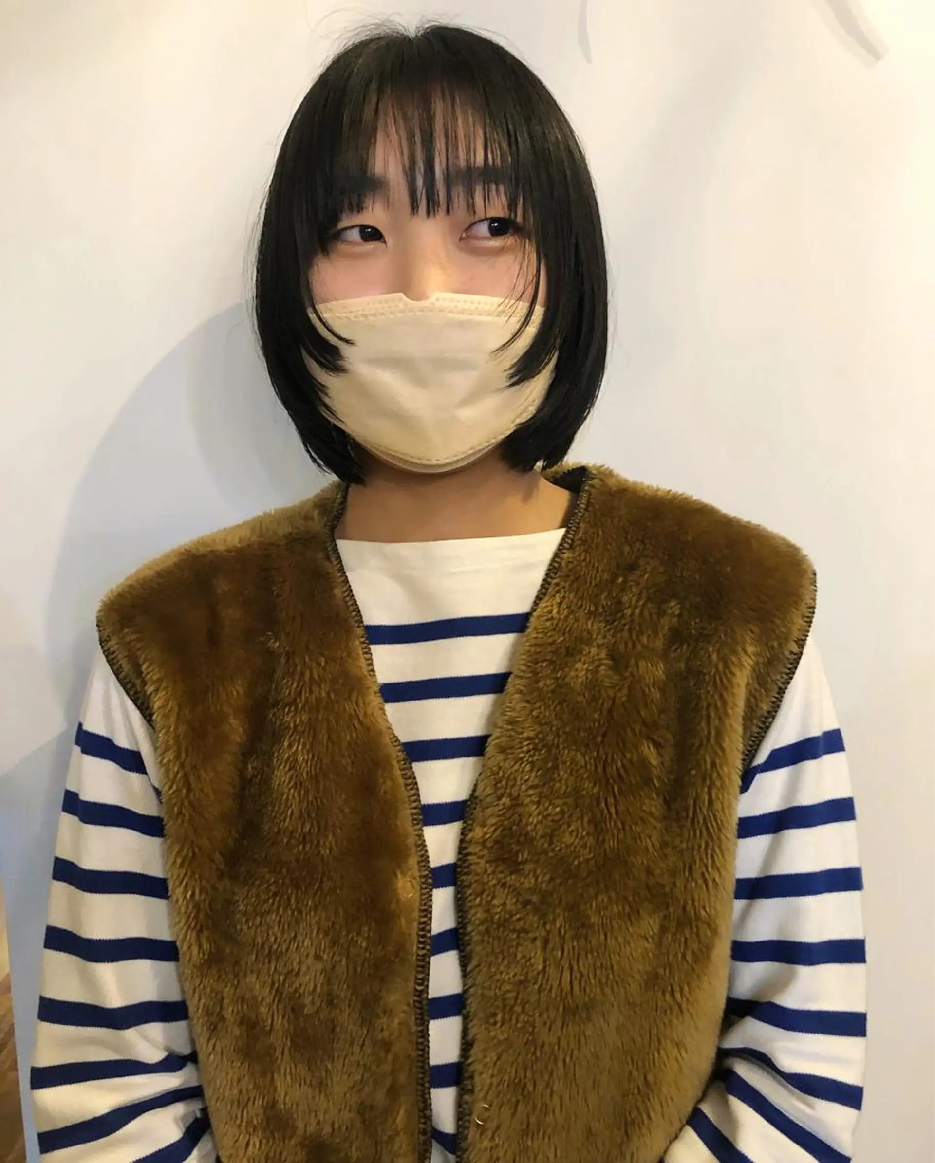 ショート ボブ 顔周りカット hono/ボブ/ ハイトーン/ベージュのヘアスタイル