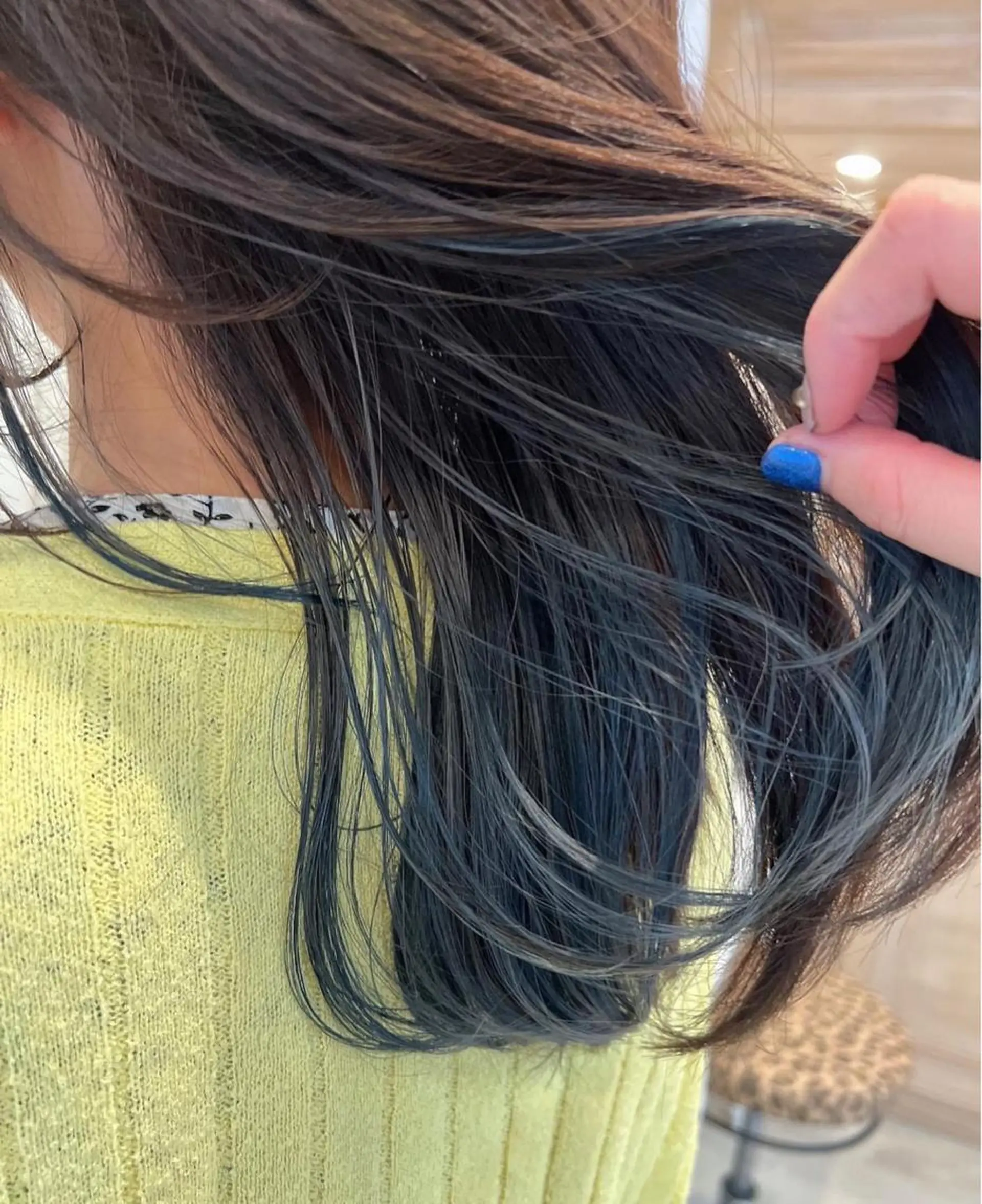 セミロング カラー ブルーカラー インナーカラー ミント カット ヘアカラー ミヨシマユ✨ チーフ就任記念🌈のヘアスタイル