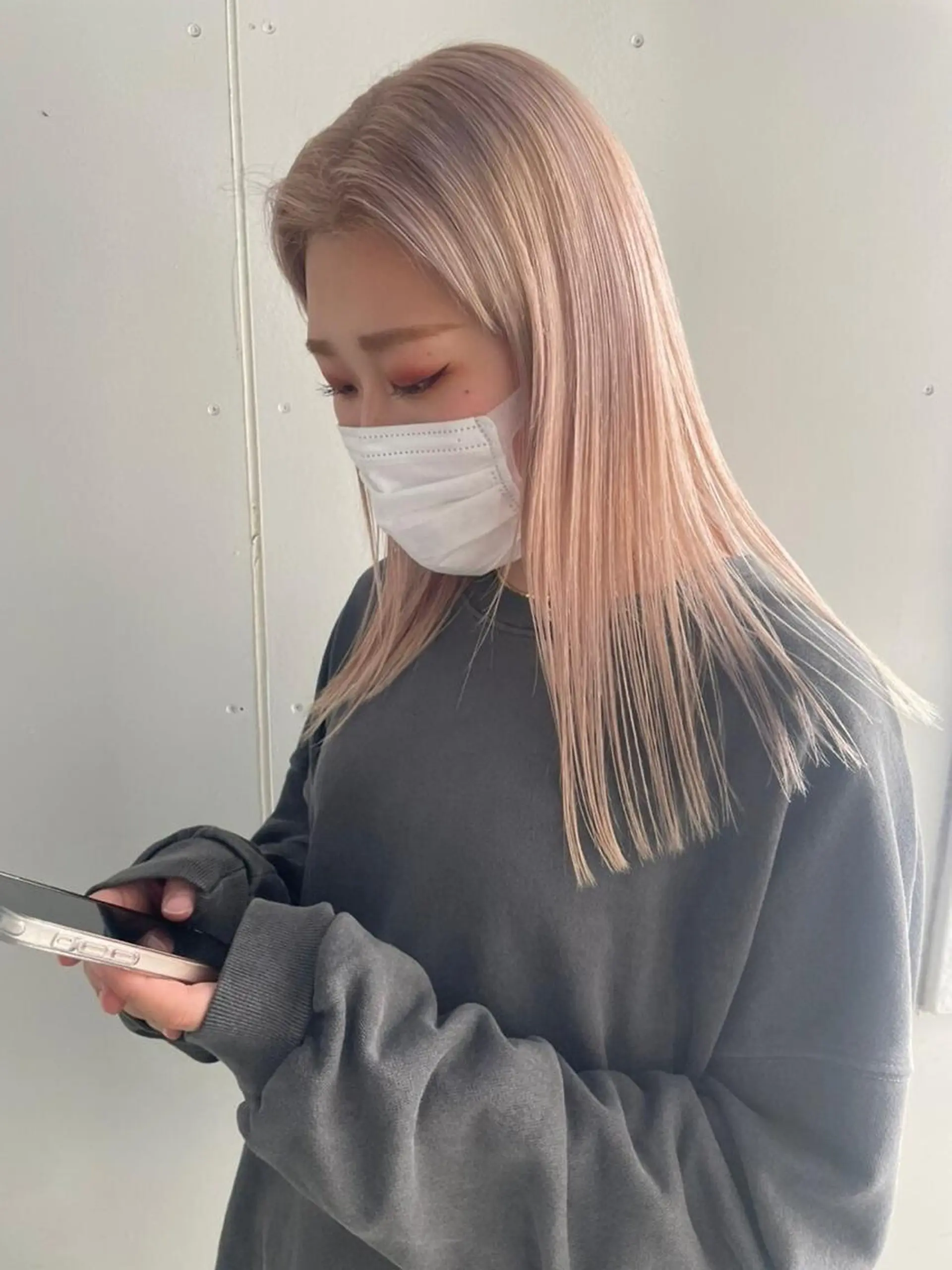 セミロング カラー ベージュカラー ピンクカラー ピンクベージュ 無料カットモデル募集 🌱ひょうがのヘアスタイル