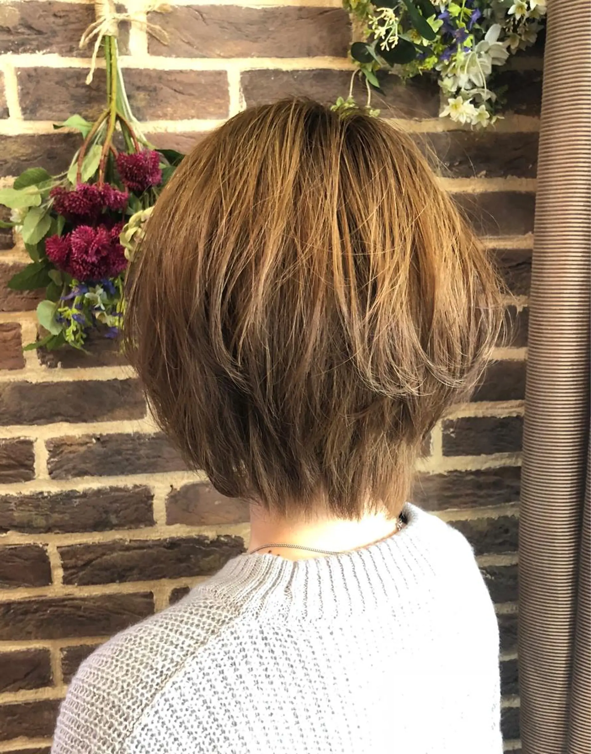 ショート カラー パーマ ショートレイヤー イルミナカラー 外国人風カラー レイヤーカット ショートヘア 高橋 隆一のヘアスタイル