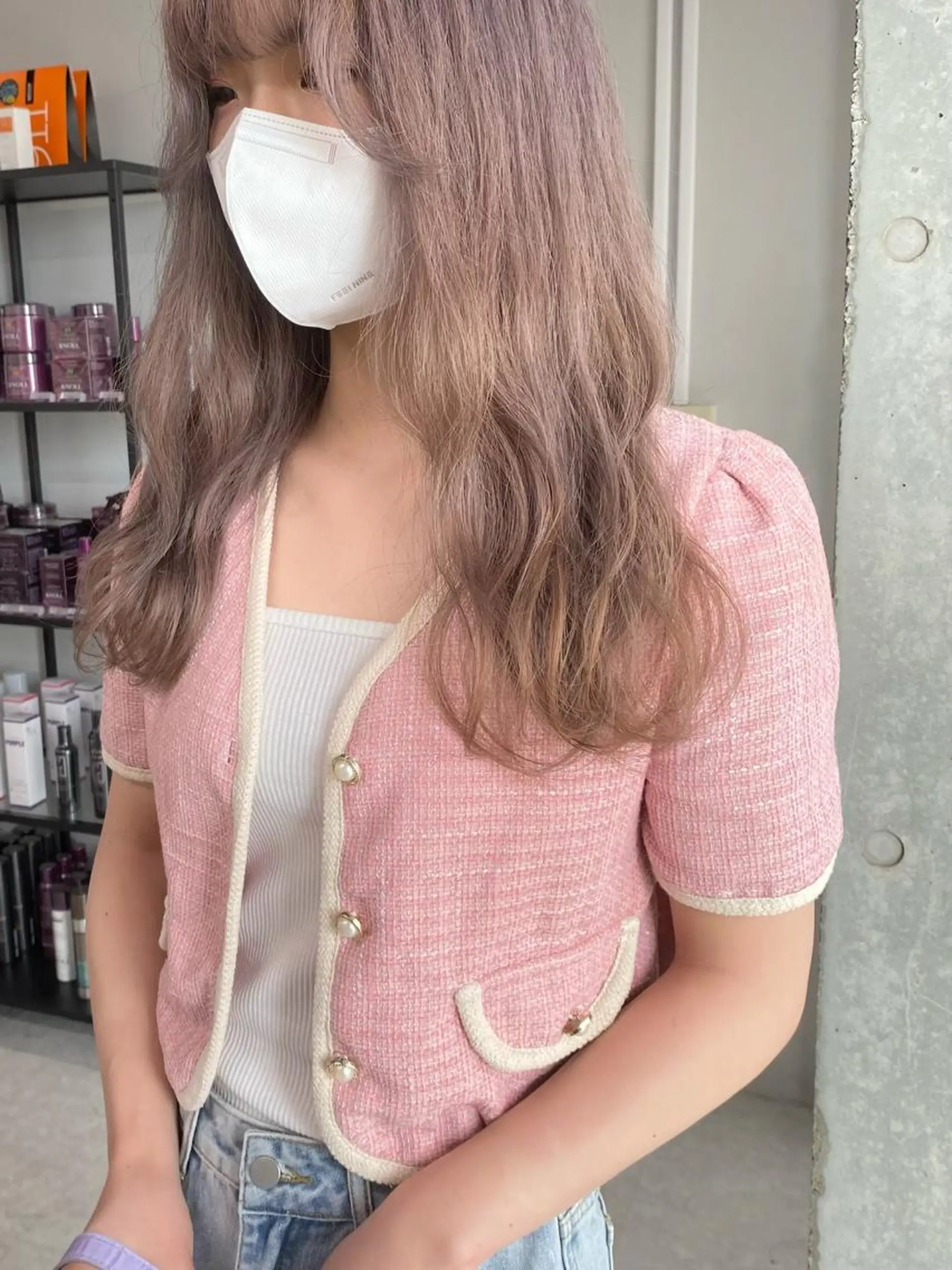 ミディアム カラー ヘアアレンジ ヘアカラー トリートメント ヘアセット 🌷FUKA🌷 まろやかハイトーンのヘアスタイル