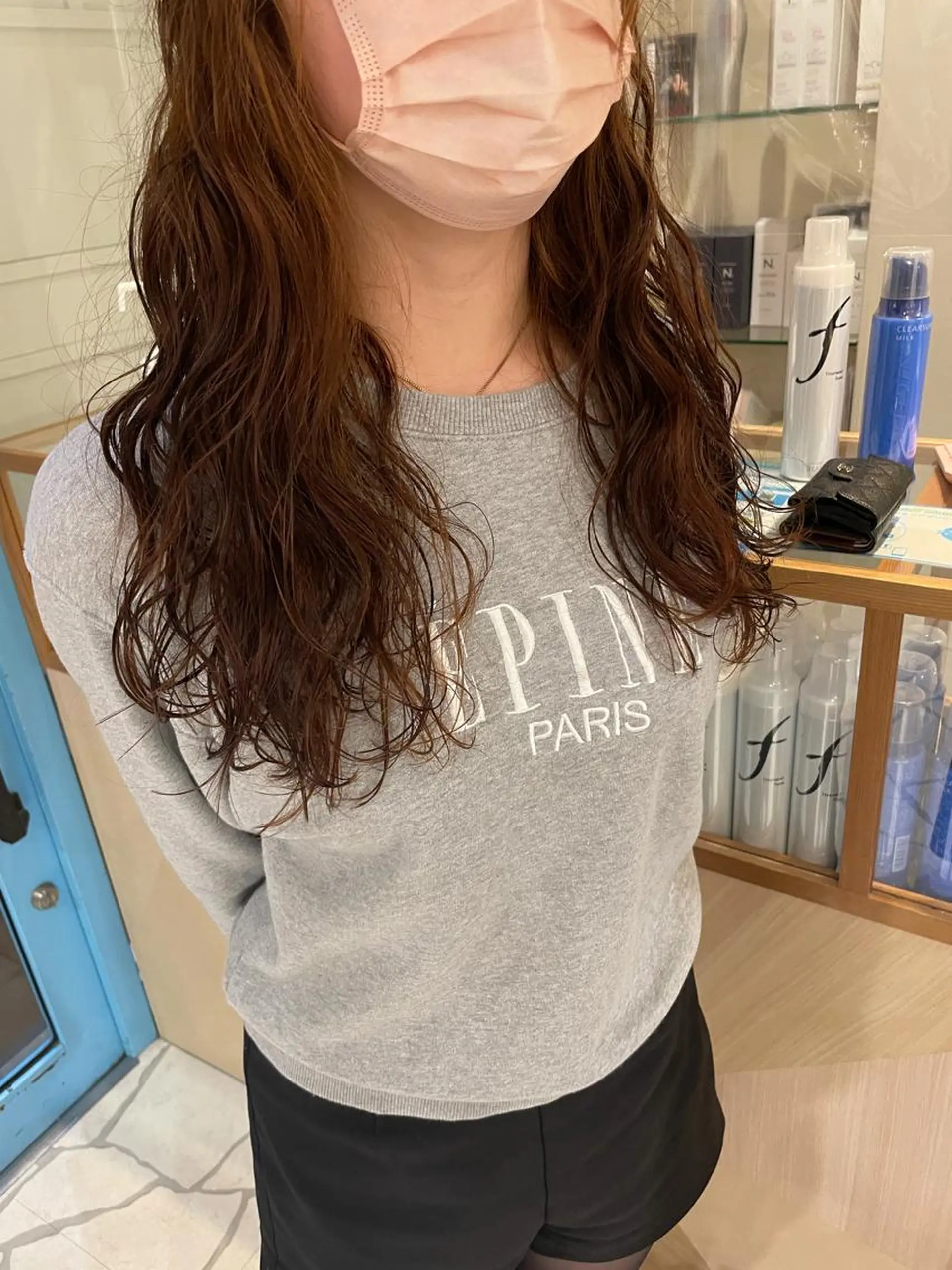 ロング カラー パーマ カット パーマ 大石 陽菜のヘアスタイル