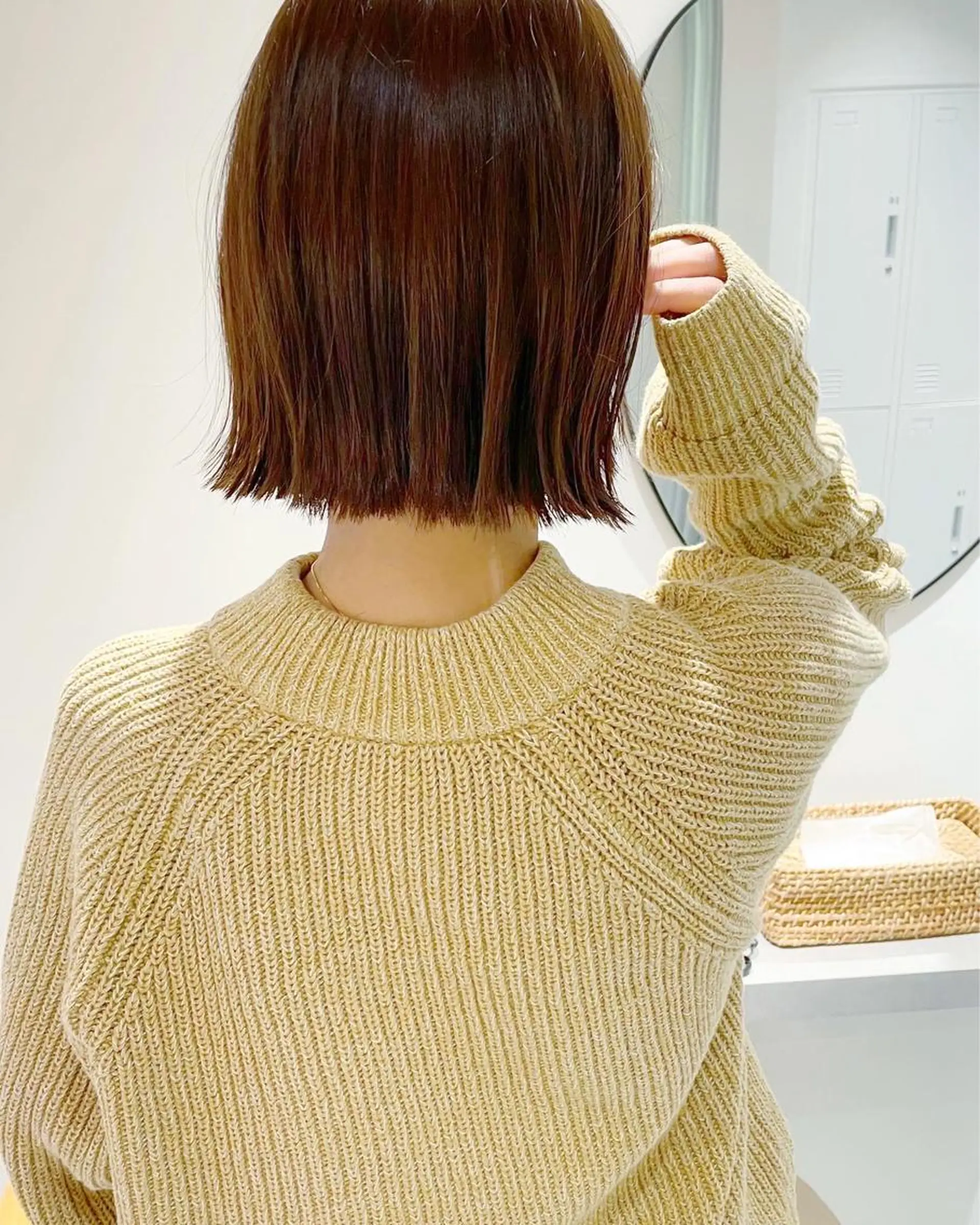 ミディアム カラー ボブ カット ヘアカラー パーマ ナチュラルヘア/ 似合わせ/三宅 昌太のヘアスタイル