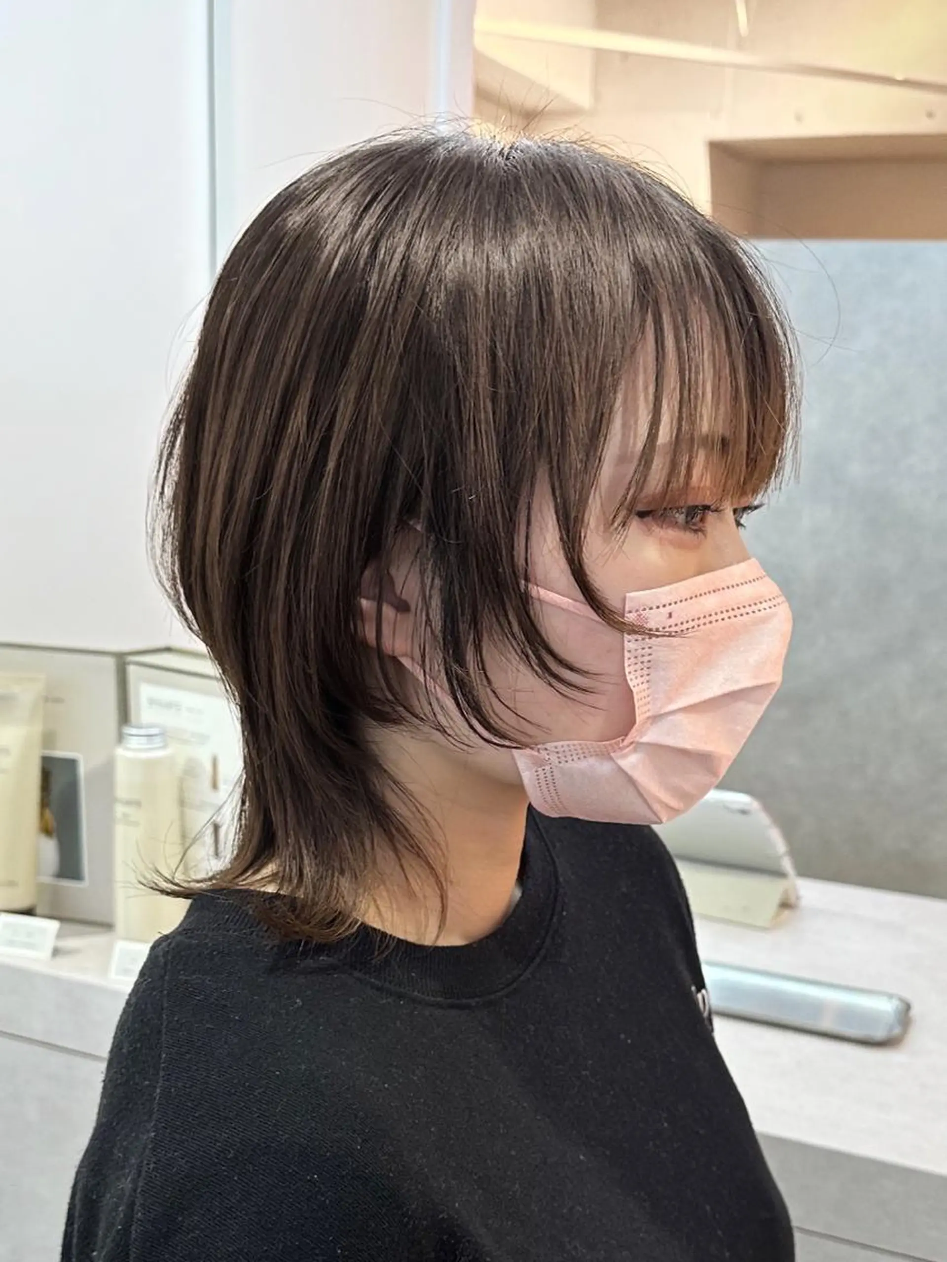 ミディアム カラー ショートボブ ミディアムパーマ ベージュカラー ブリーチ ケアブリーチ hair salon suiw所属・ハイトーンショート 特化‬吉田義隆のヘアスタイル