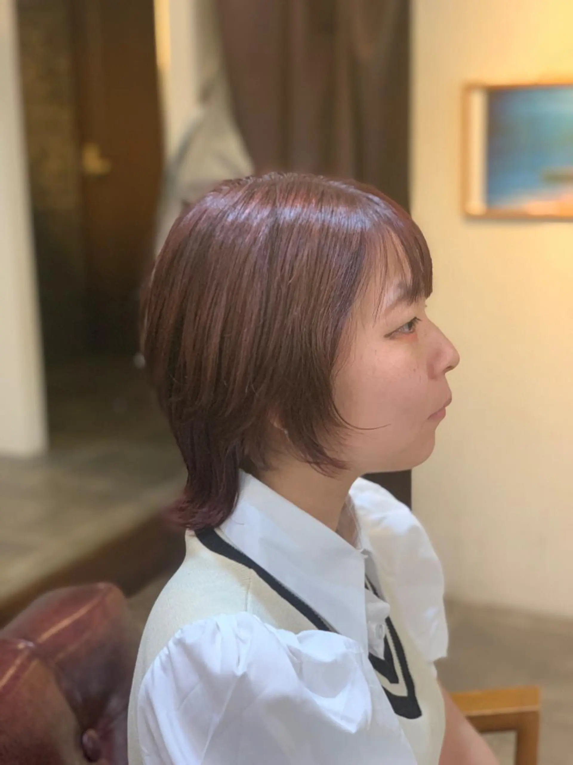 ミディアム ピンクラベンダー ウルフカット ヘアカラー CECIL hair なんば店所属・メンズパーマ 艶髪☆店長☆有馬のヘアスタイル