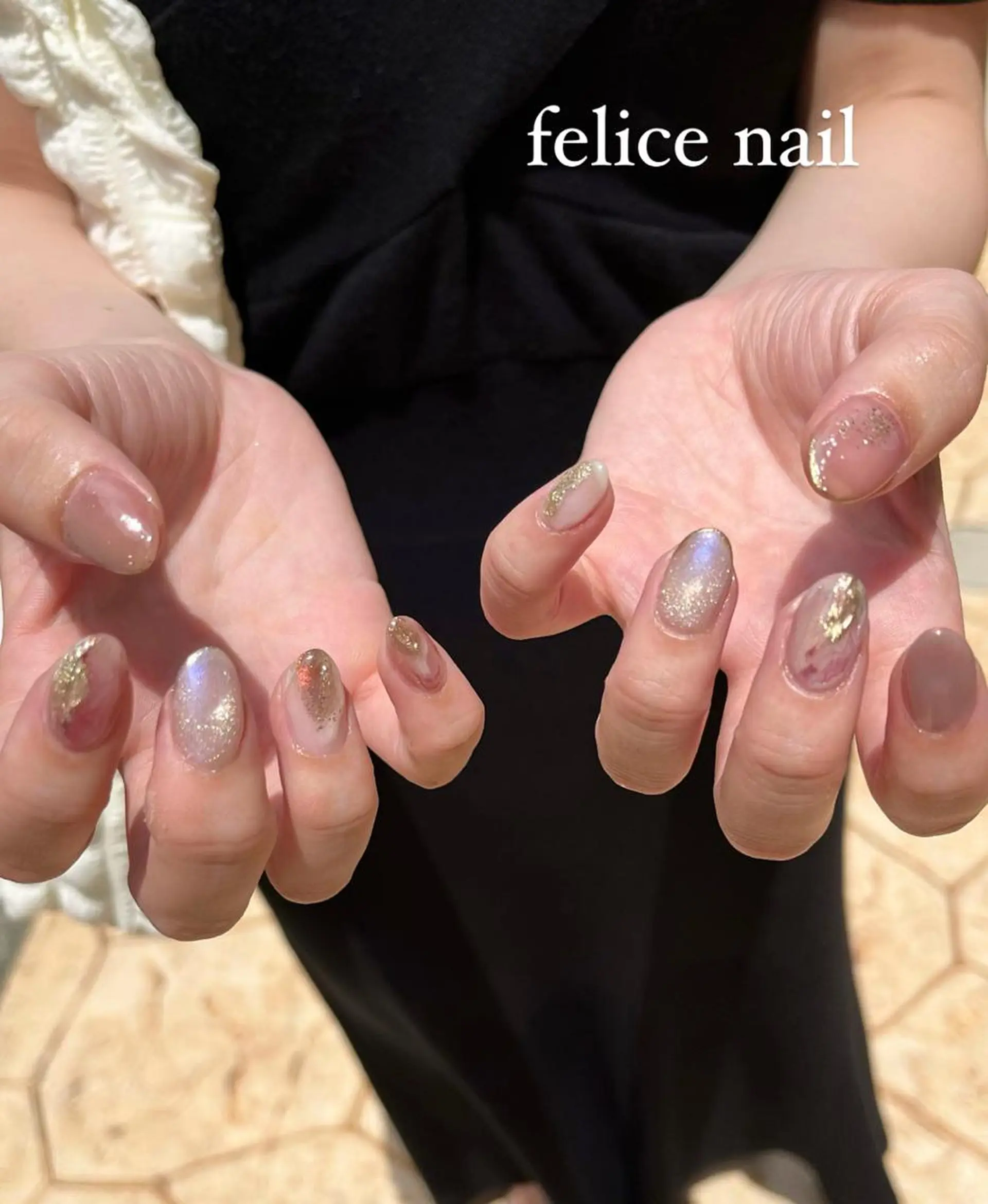 ネイル オーロラネイル ジェルネイル 氷ネイル・うるうるネイル マグネットネイル ニュアンスネイル felice nailのネイルデザイン