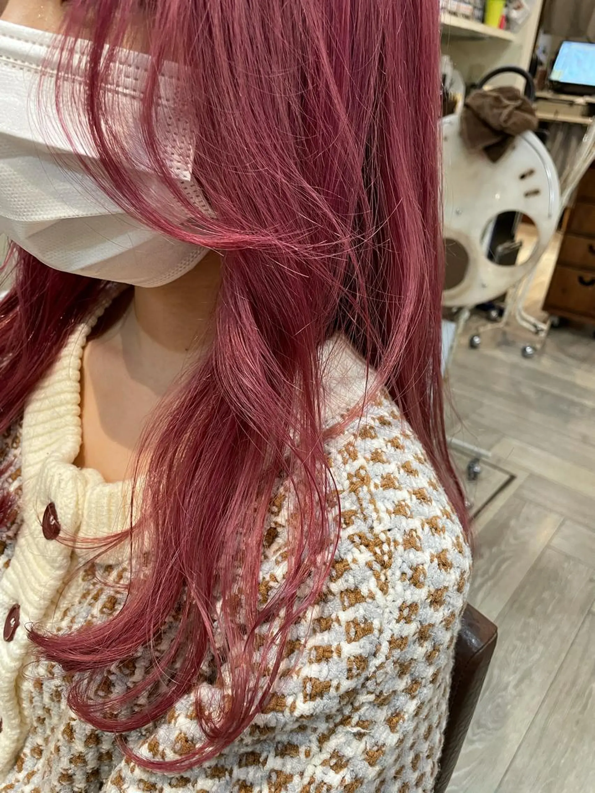 ロング カラー ピンクカラー ヘアカラー トリートメント 【enn】 小橋 彩香のヘアスタイル