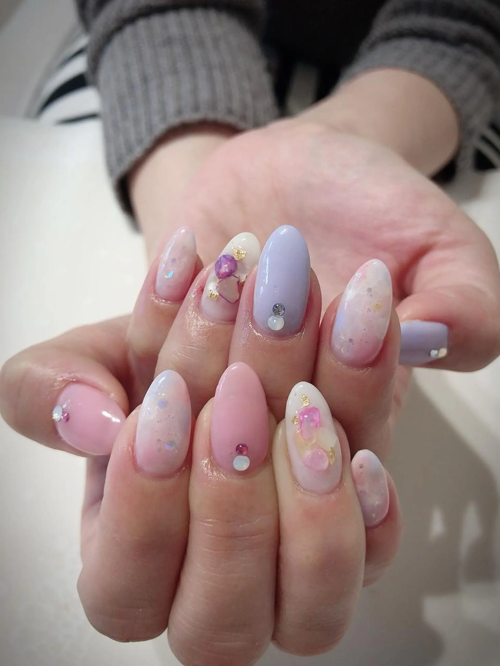 ネイル ピンク パープル ハンドネイル * haruのネイルデザイン