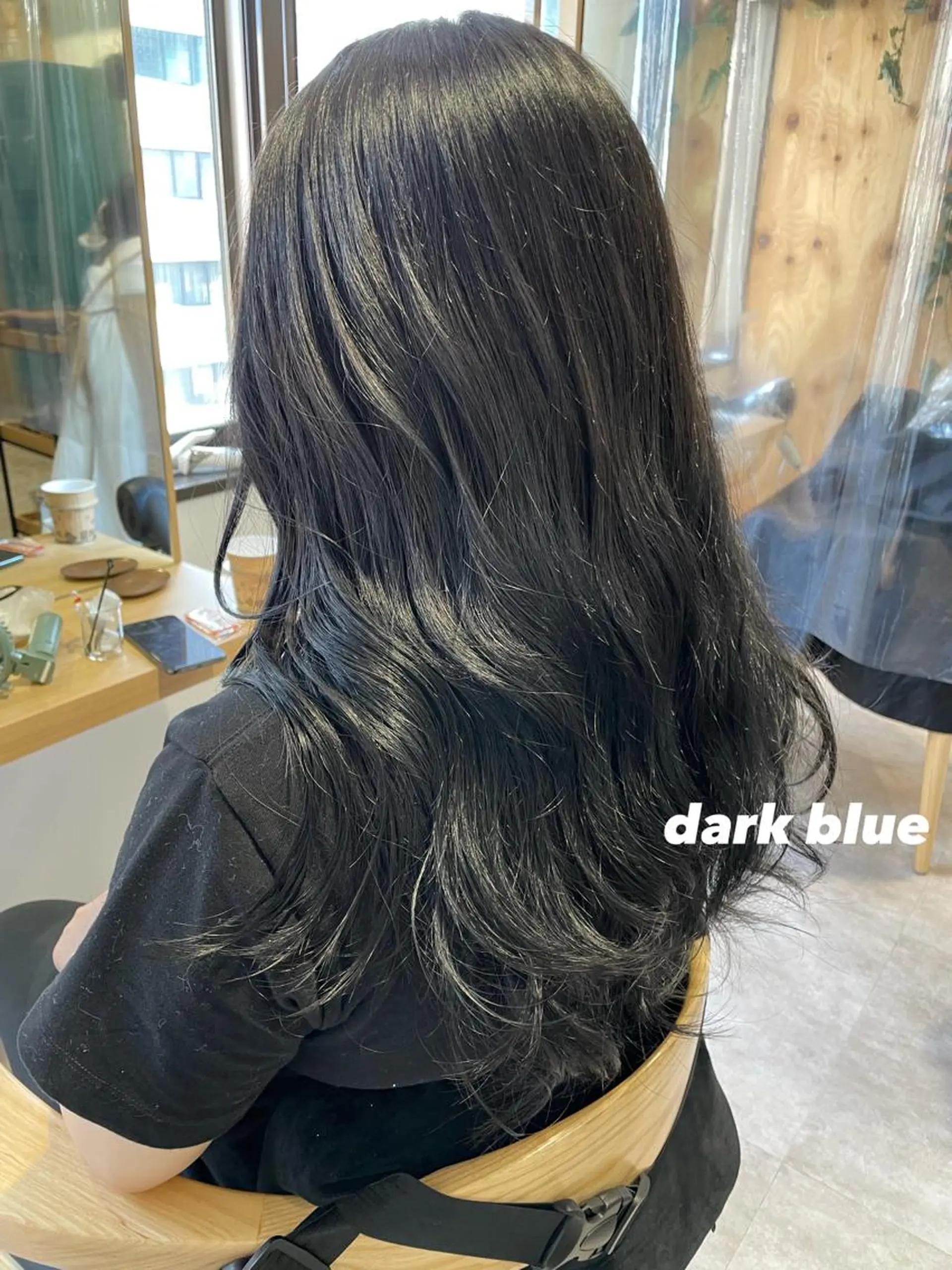 セミロング カラー ヘアアレンジ ブルーカラー ネイビーカラー 🌿AMANE🌿 sakiのヘアスタイル