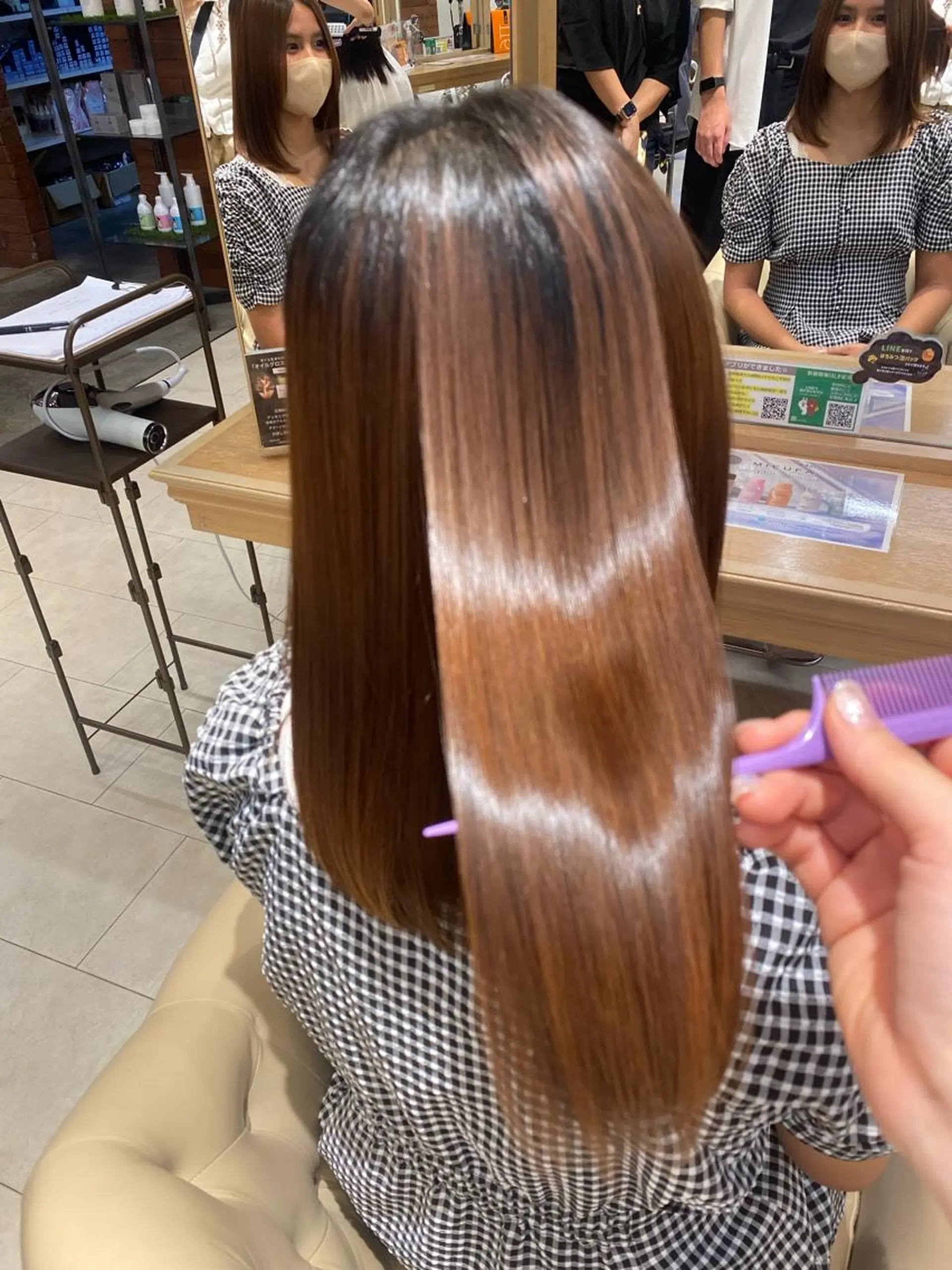 ロング ヘアカラー 縮毛矯正 鹿児島 聖来のヘアスタイル