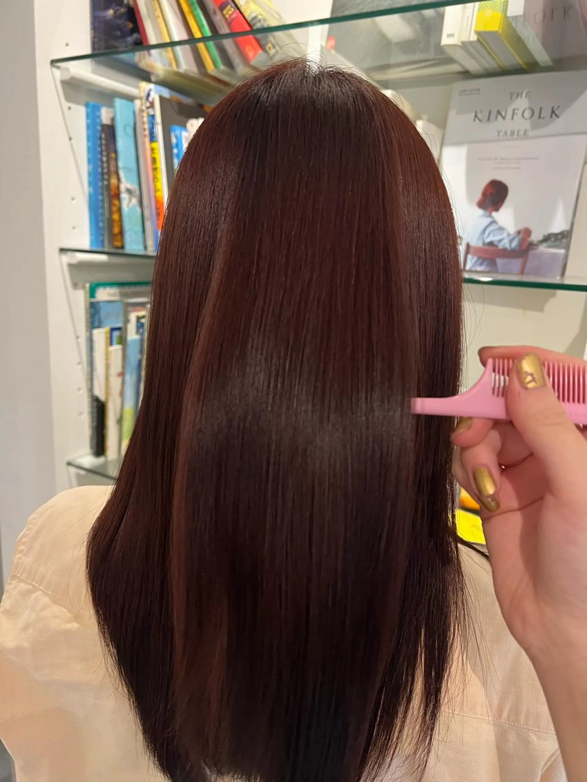 セミロング 縮毛矯正 鈴木 三保のヘアスタイル